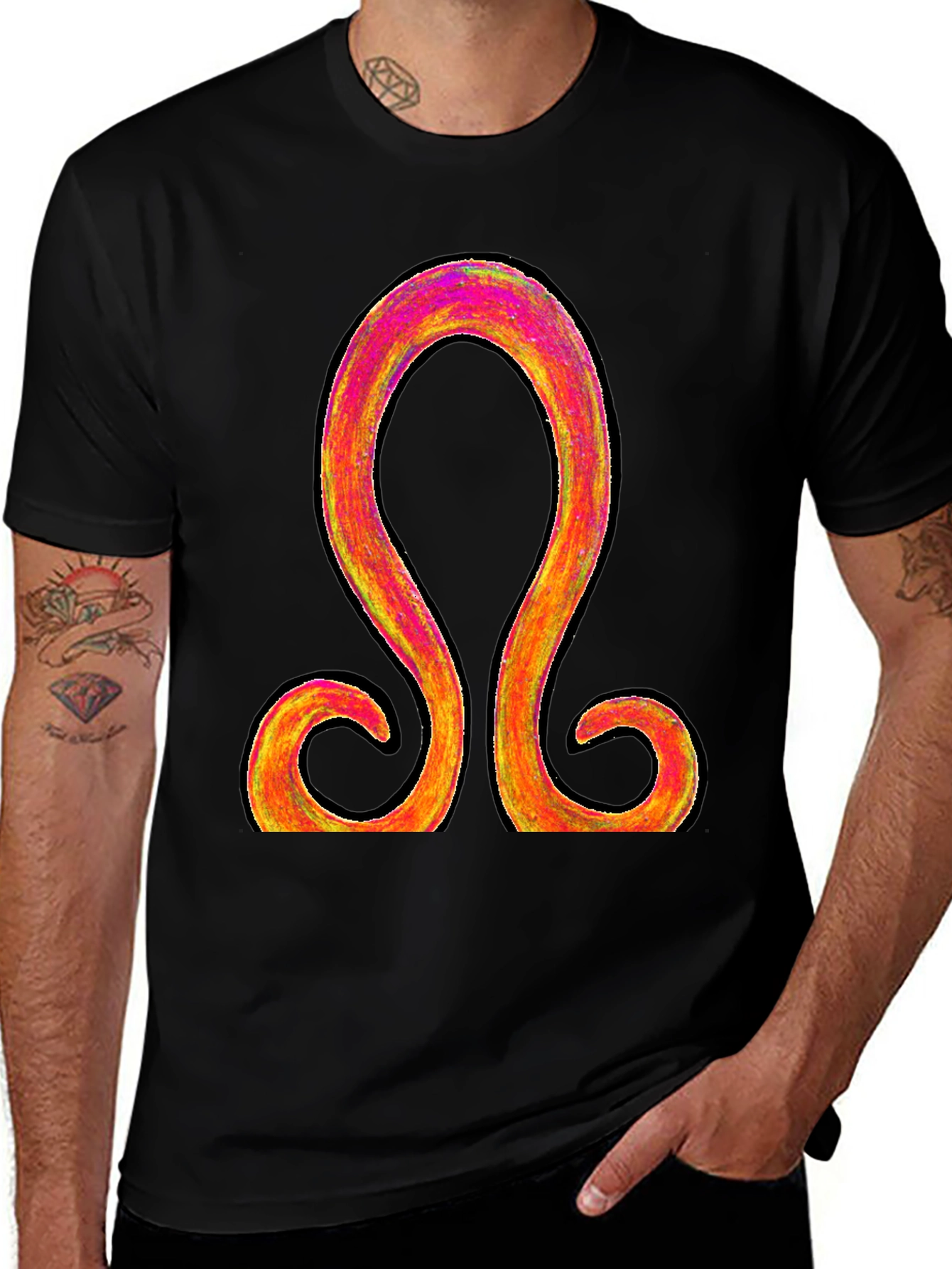 Variant 23 of Omega Symbol Graphic Tee - Bold Artistic Design