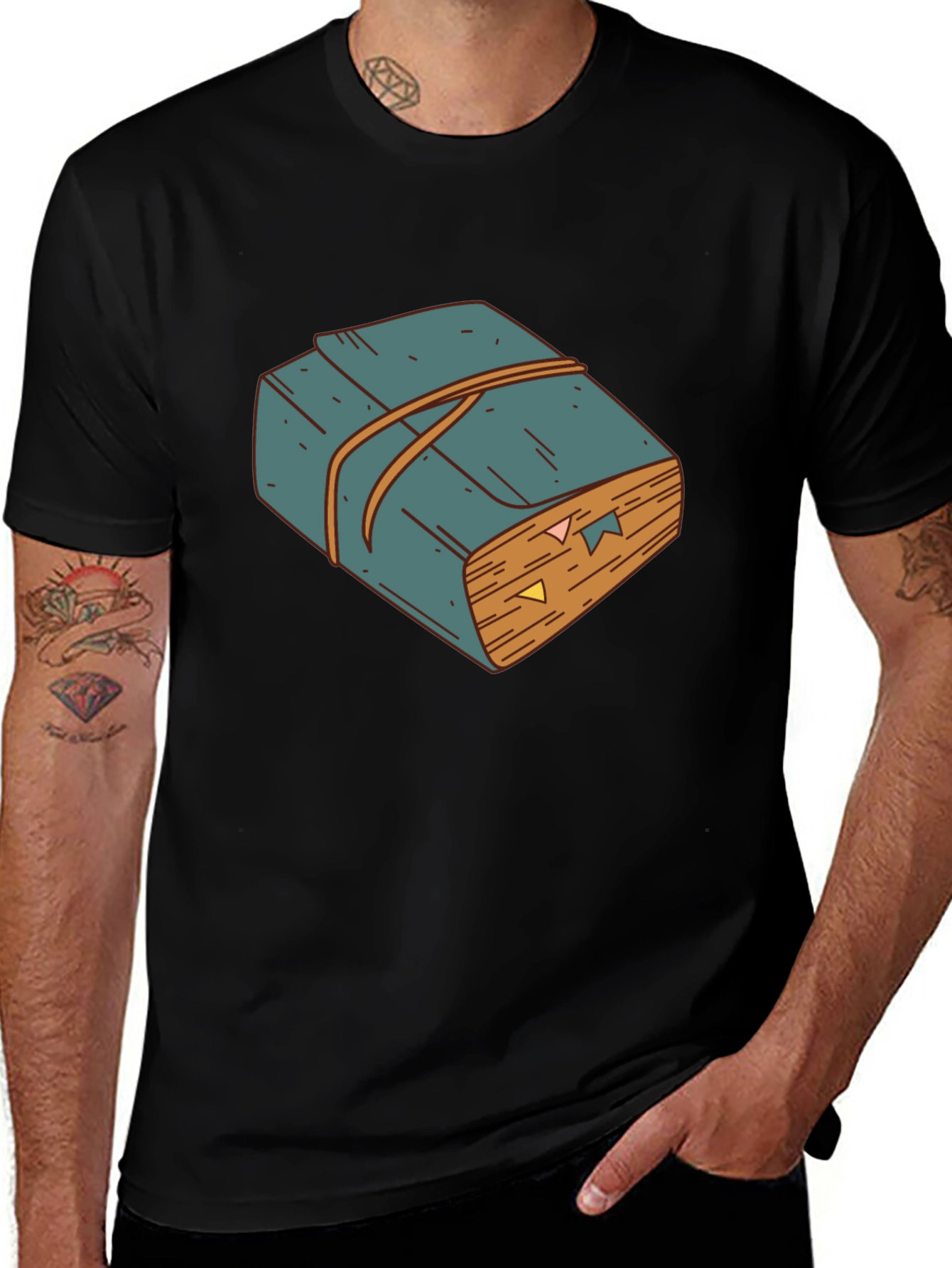 Variant 21 of Bookworm Black Tee - Bound Book Design