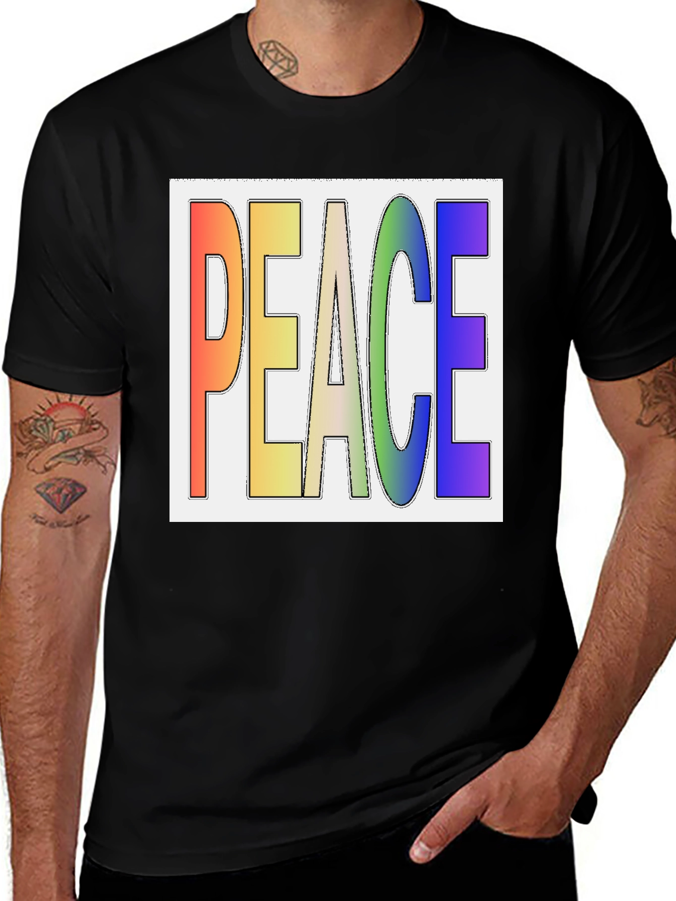 Variant 24 of Peace Rainbow T-Shirt - Stylish Graphic Tee