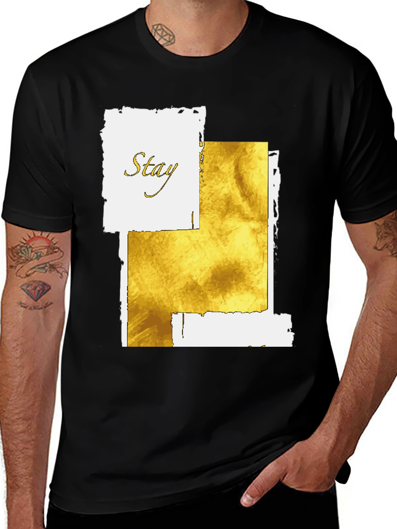 Variant 2 of Stay Golden Graphic Tee - Stylish Black Cotton T-Shirt
