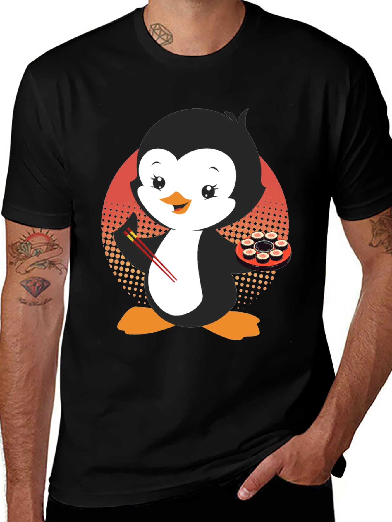 Variant 13 of Penguin Sushi Lover T-Shirt - Cute & Stylish!