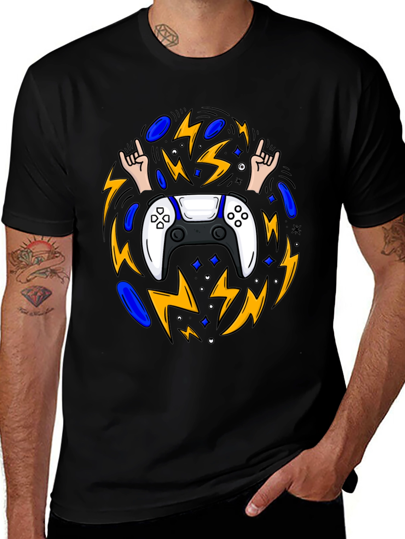 Variant 24 of Gaming Controller Graphic Tee - Black