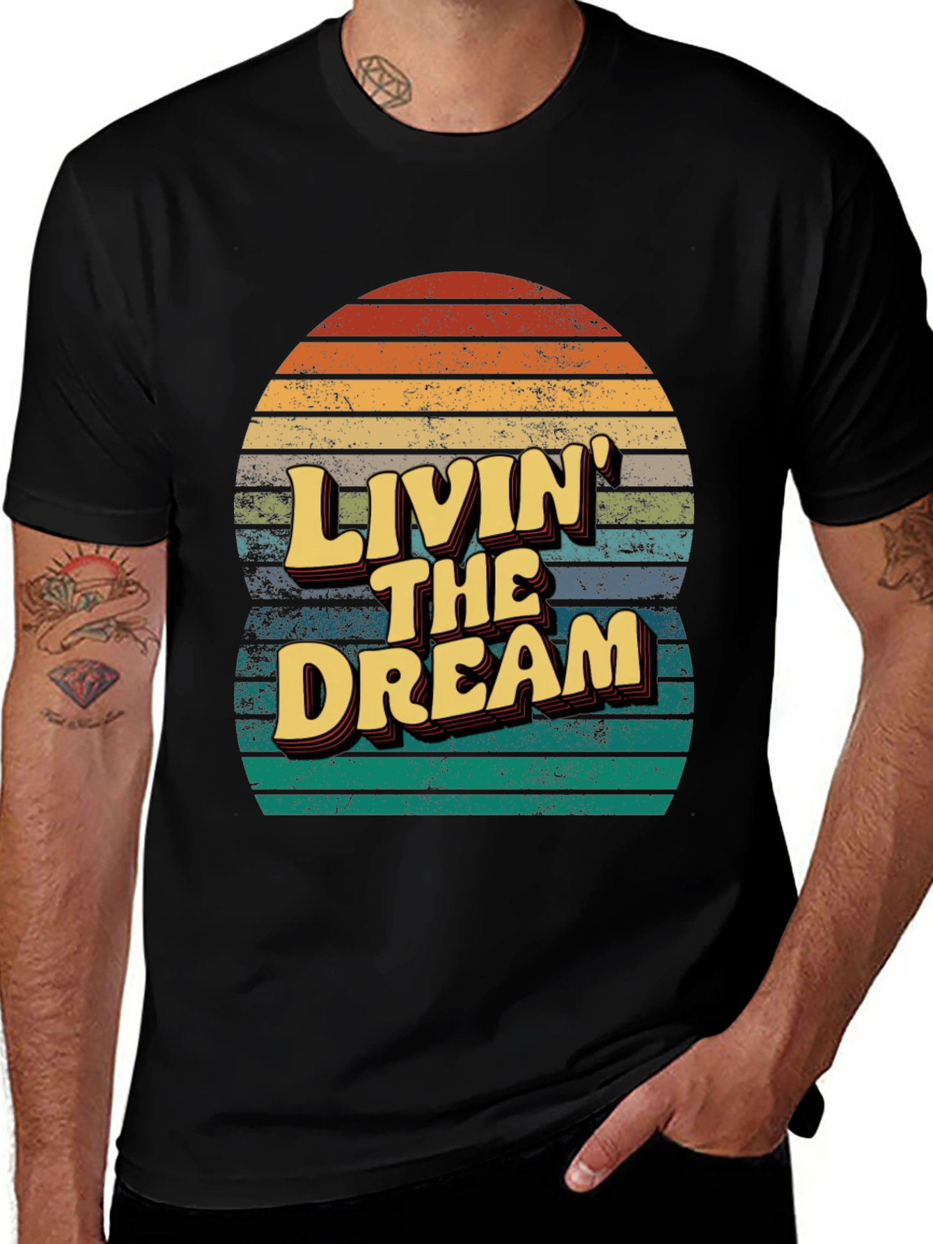 Variant 16 of Livin' The Dream Retro Graphic T-Shirt