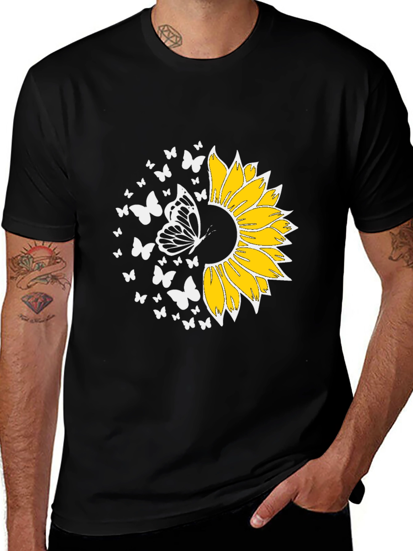 Variant 17 of Sunflower Butterfly Graphic Tee