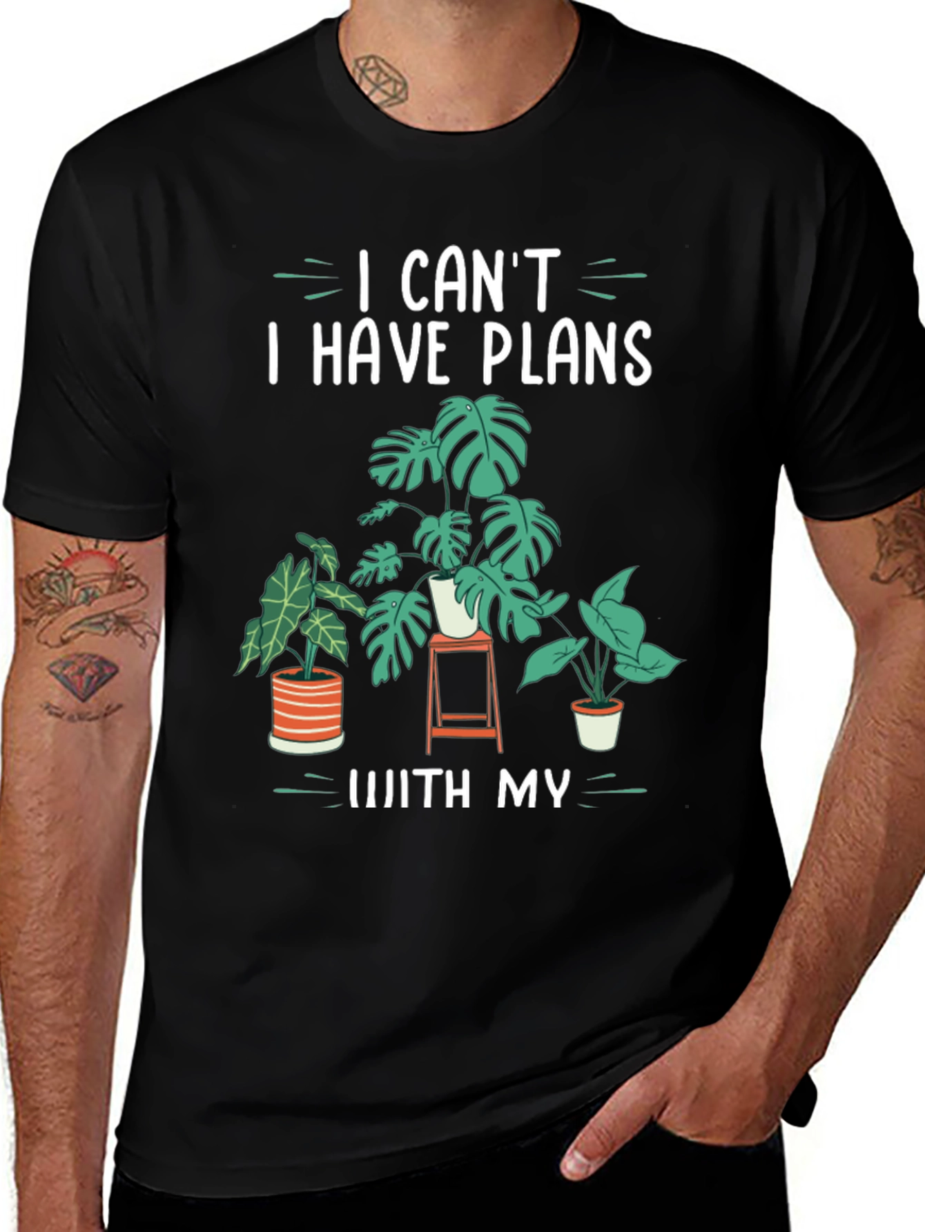 Variant 10 of Plant Lover T-Shirt: I Can't I Have Plans With My Plants Tee