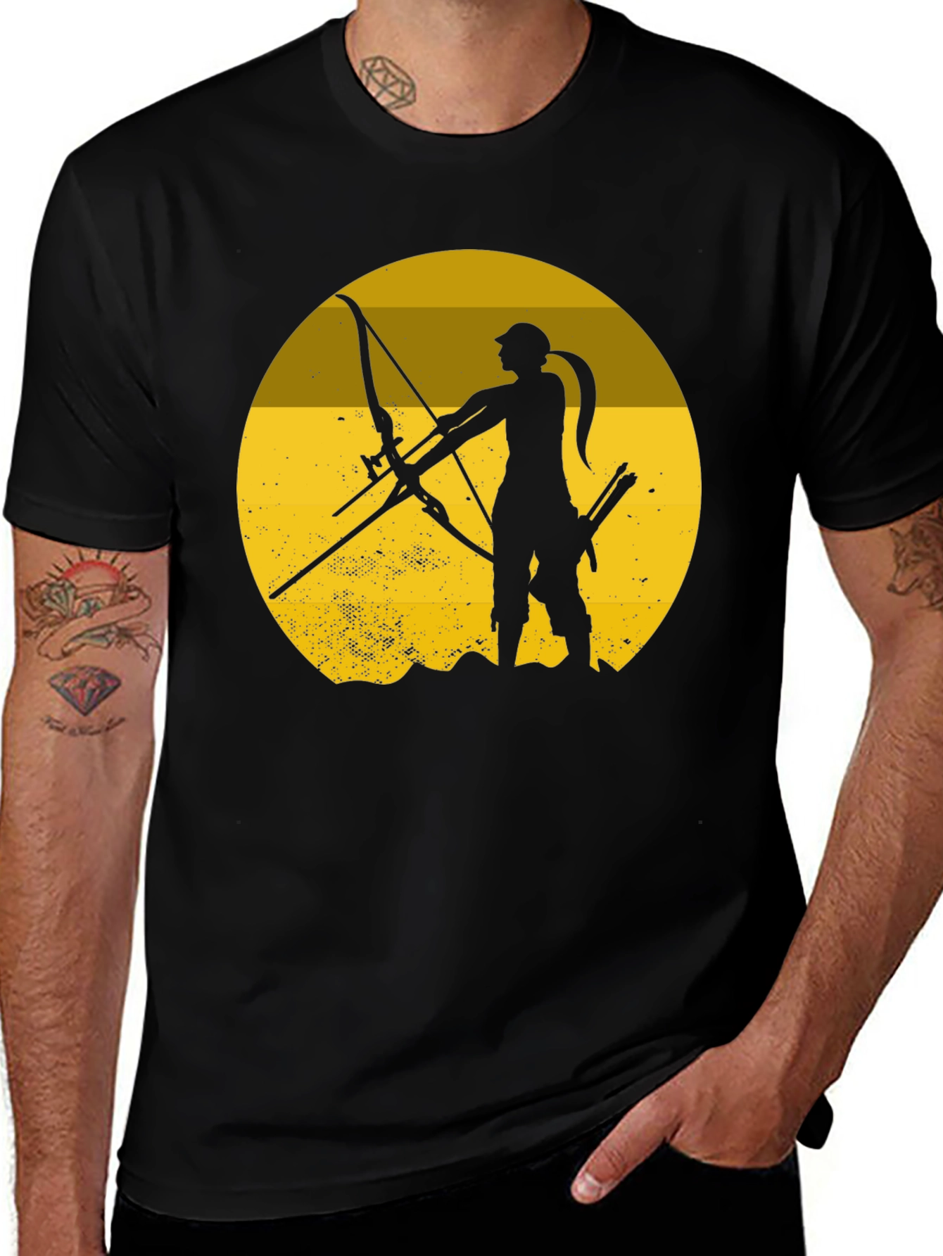 Variant 9 of Archer Silhouette Tee - Black Graphic T-Shirt