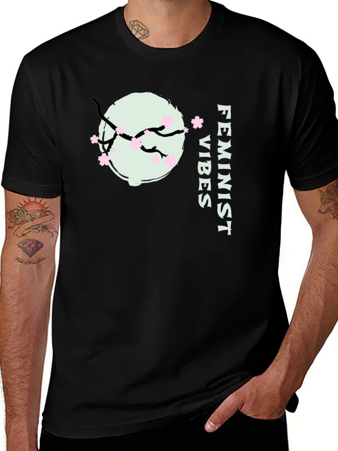 Variant 16 of Feminist Vibes Graphic T-Shirt - Black