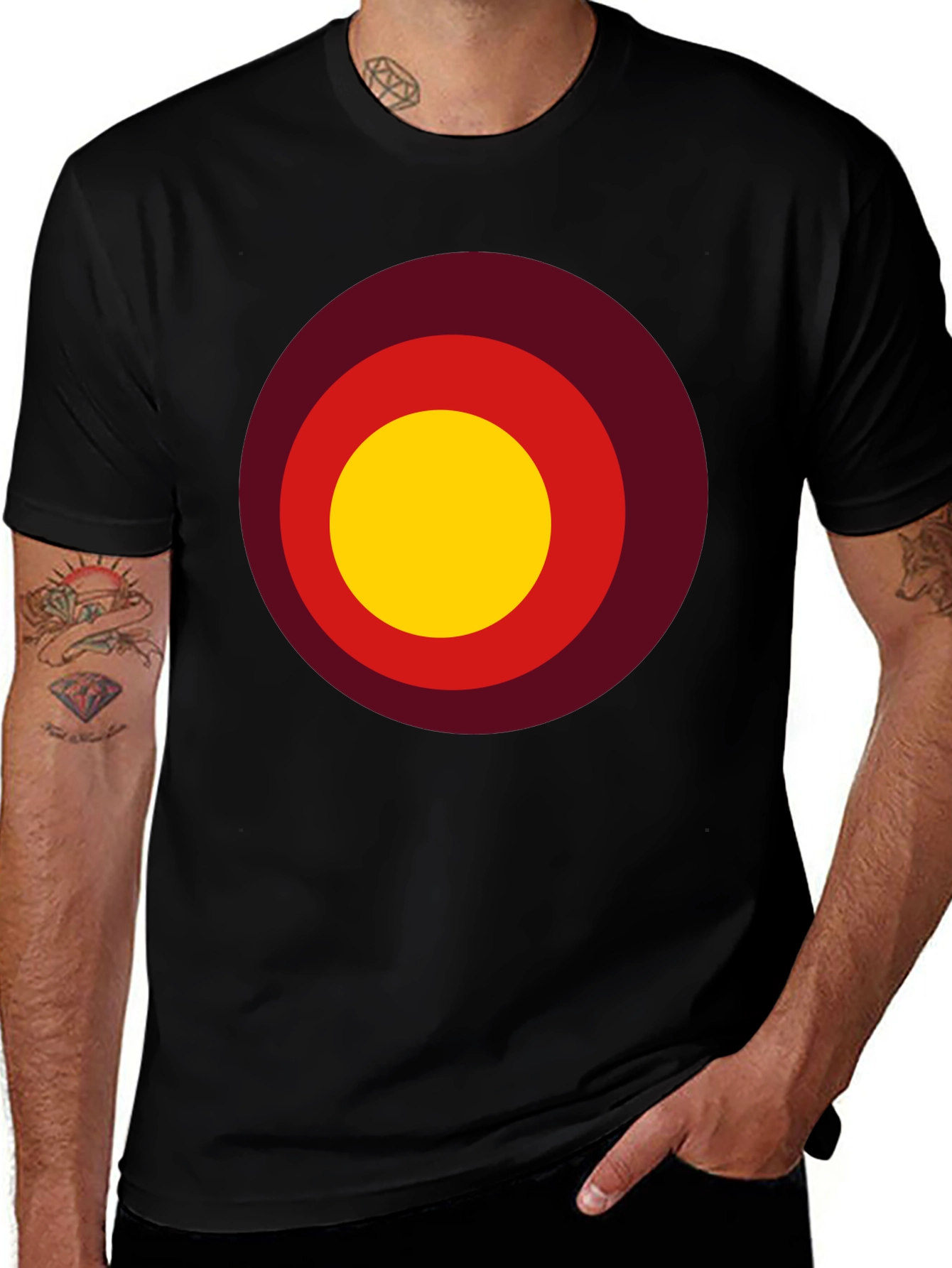 Variant 10 of Retro Target Tee - Men's Black Graphic T-Shirt