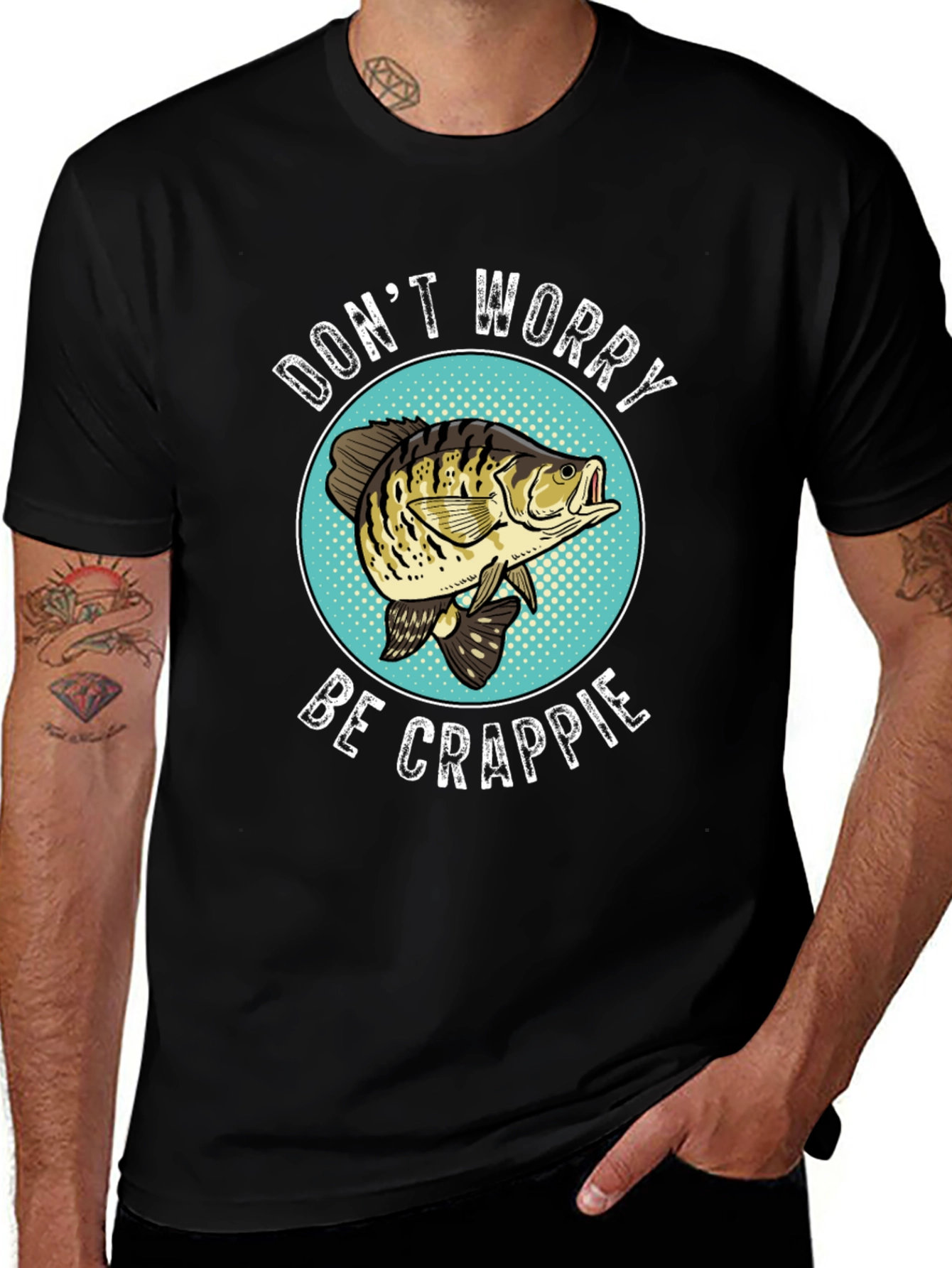 Variant 13 of Don't Worry Be Crappie Funny Fishing T-Shirt
