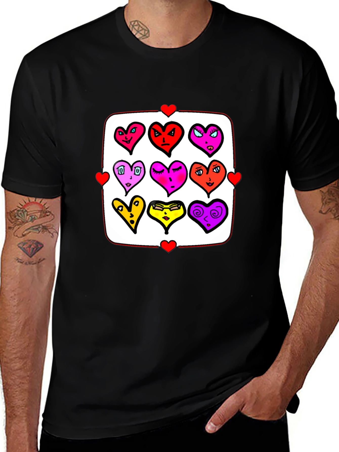 Variant 23 of Heart Character Graphic Print Crew Neck T-Shirt