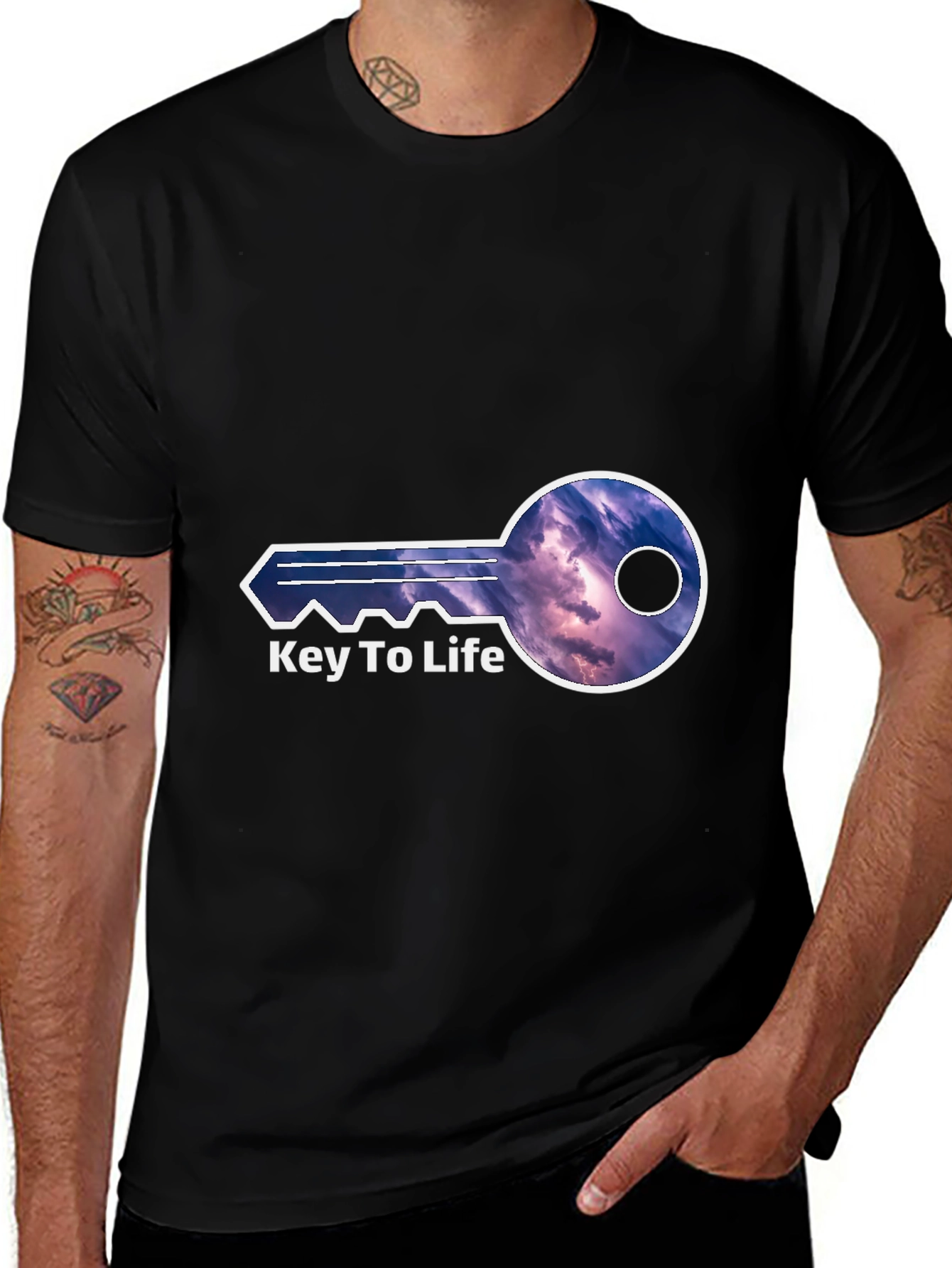 Black Key To Life Graphic Tee - Unique Design main image