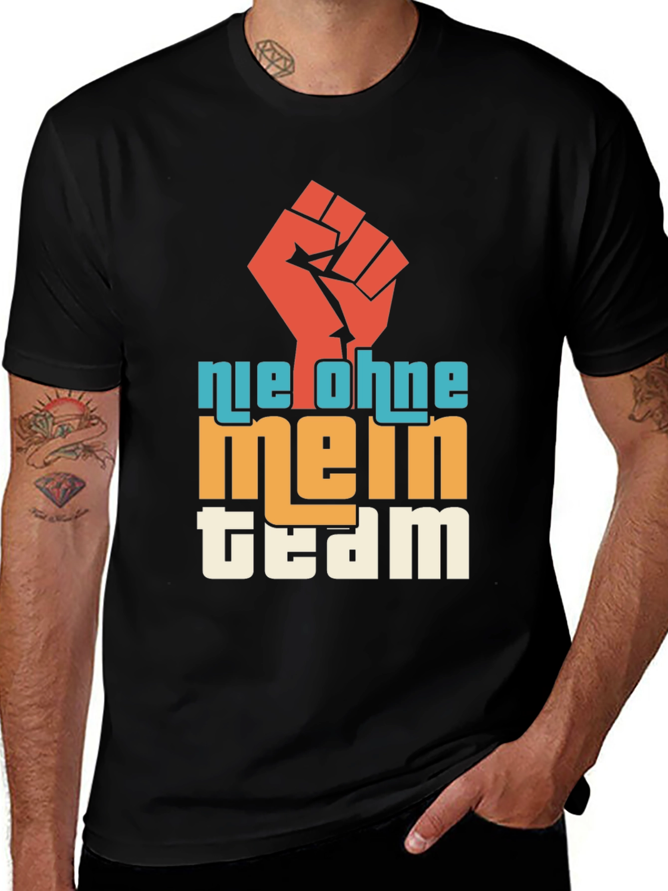 Variant 23 of Nie Ohne Mein Team Graphic Tee - Black
