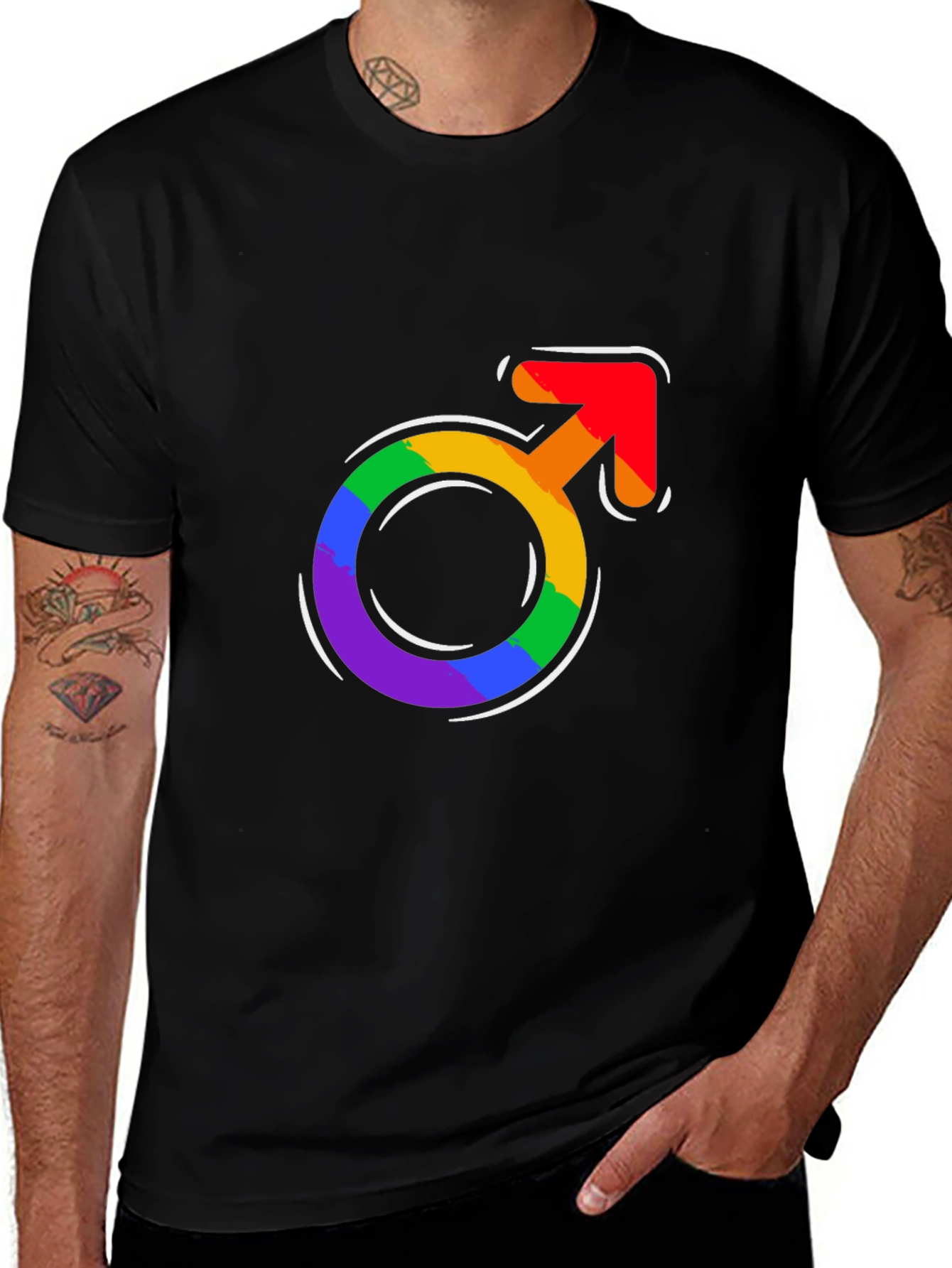 Variant 20 of Pride Rainbow Male Symbol T-Shirt