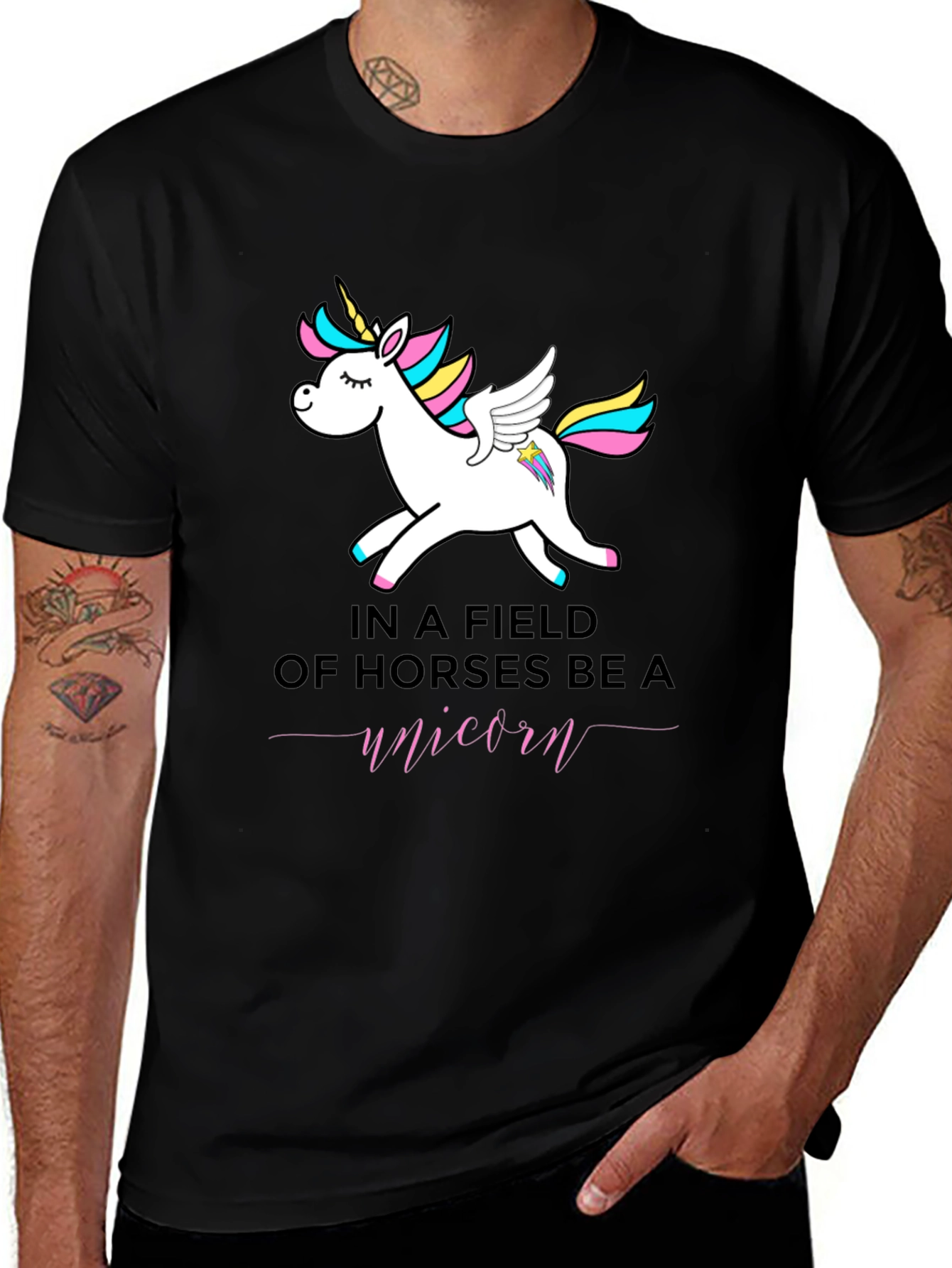 Variant 23 of Be a Unicorn T-Shirt - Black