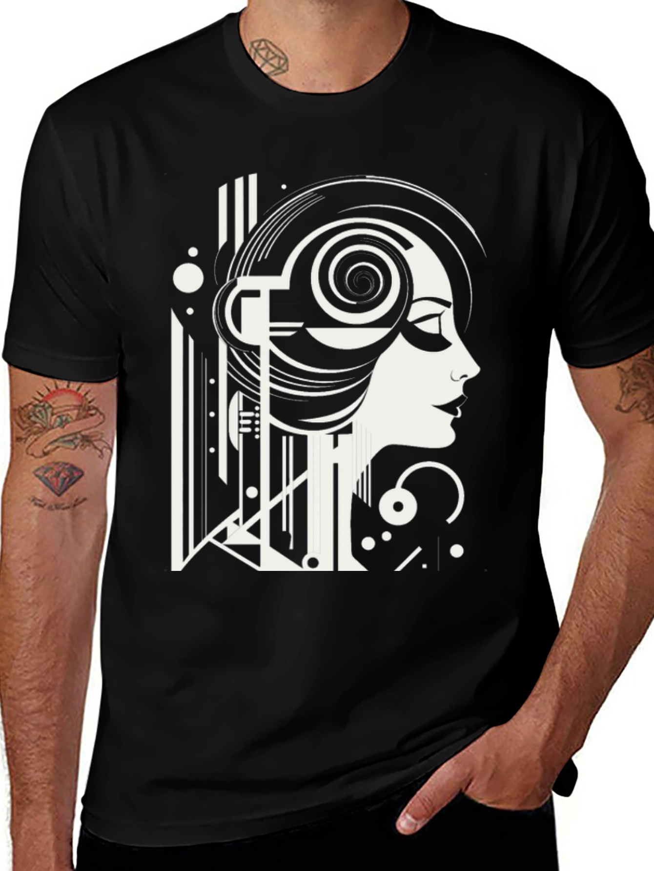 Variant 18 of Art Deco Woman Graphic Tee - Retro Style