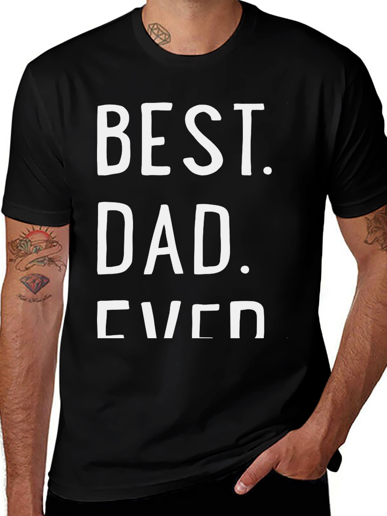 Variant 9 of Best Dad Ever Black Graphic Tee Shirt