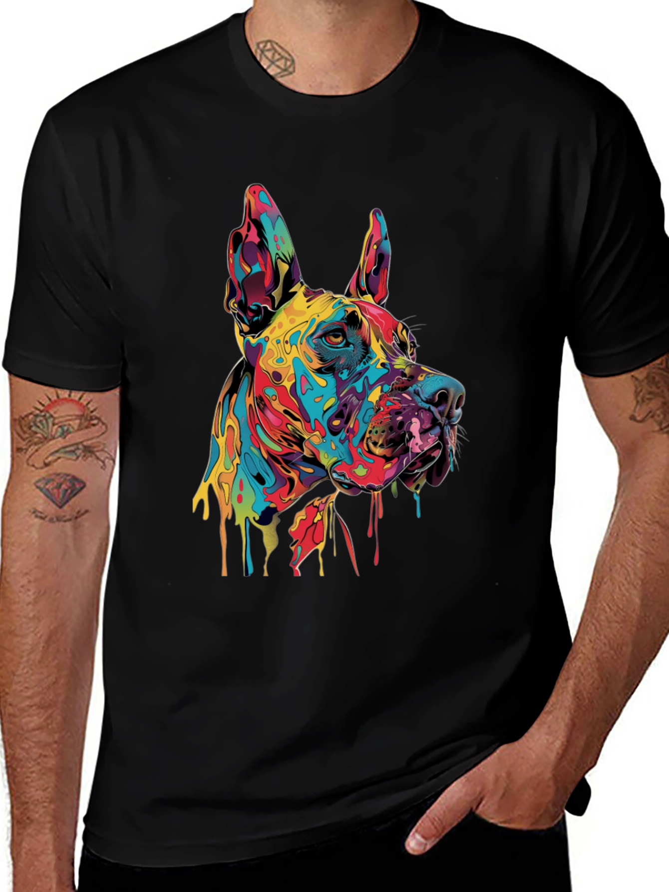 Variant 18 of Colorful Dog Graphic Tee - Modern Art T-Shirt