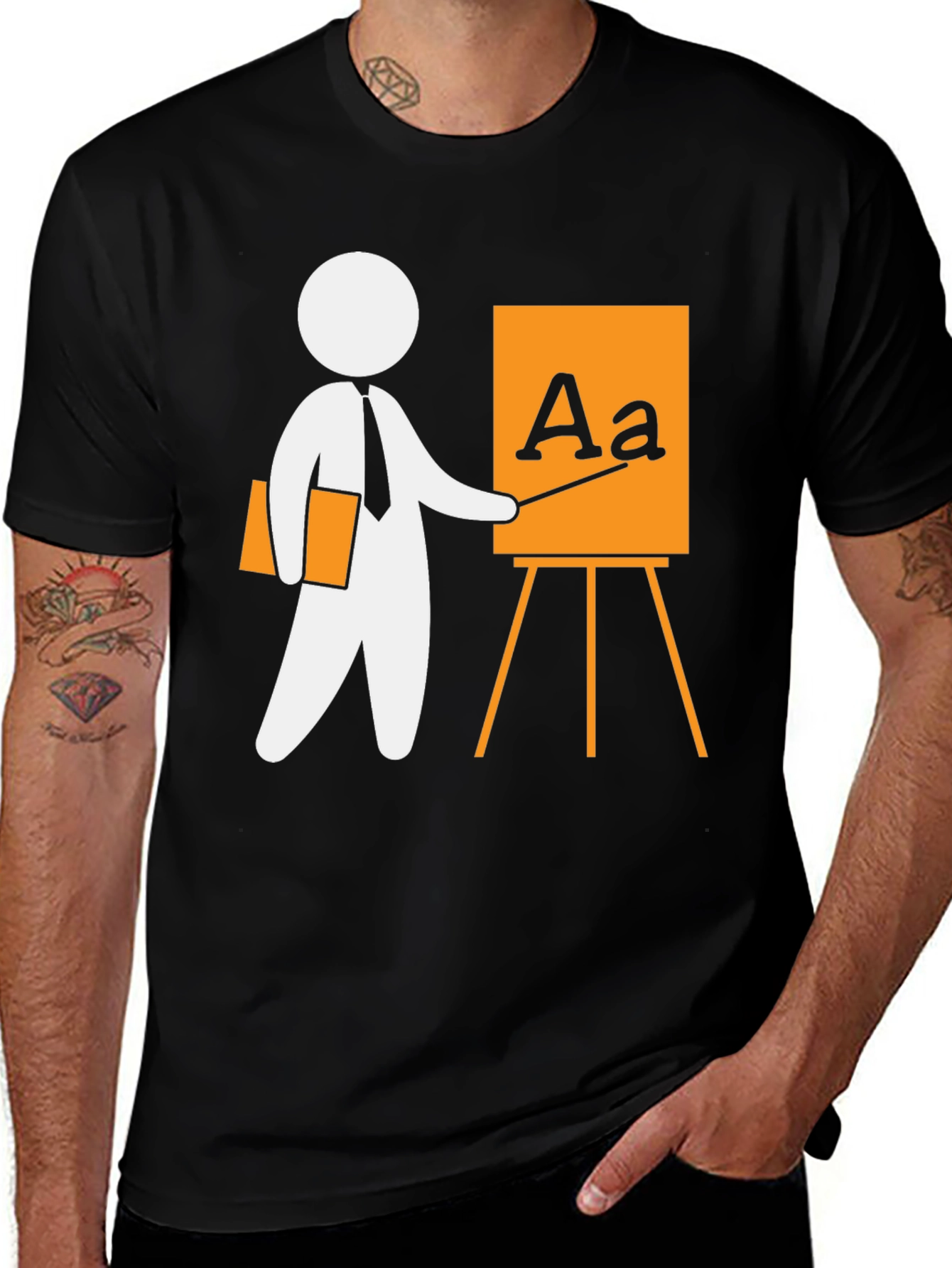 Variant 6 of Teacher Stick Figure Black T-Shirt