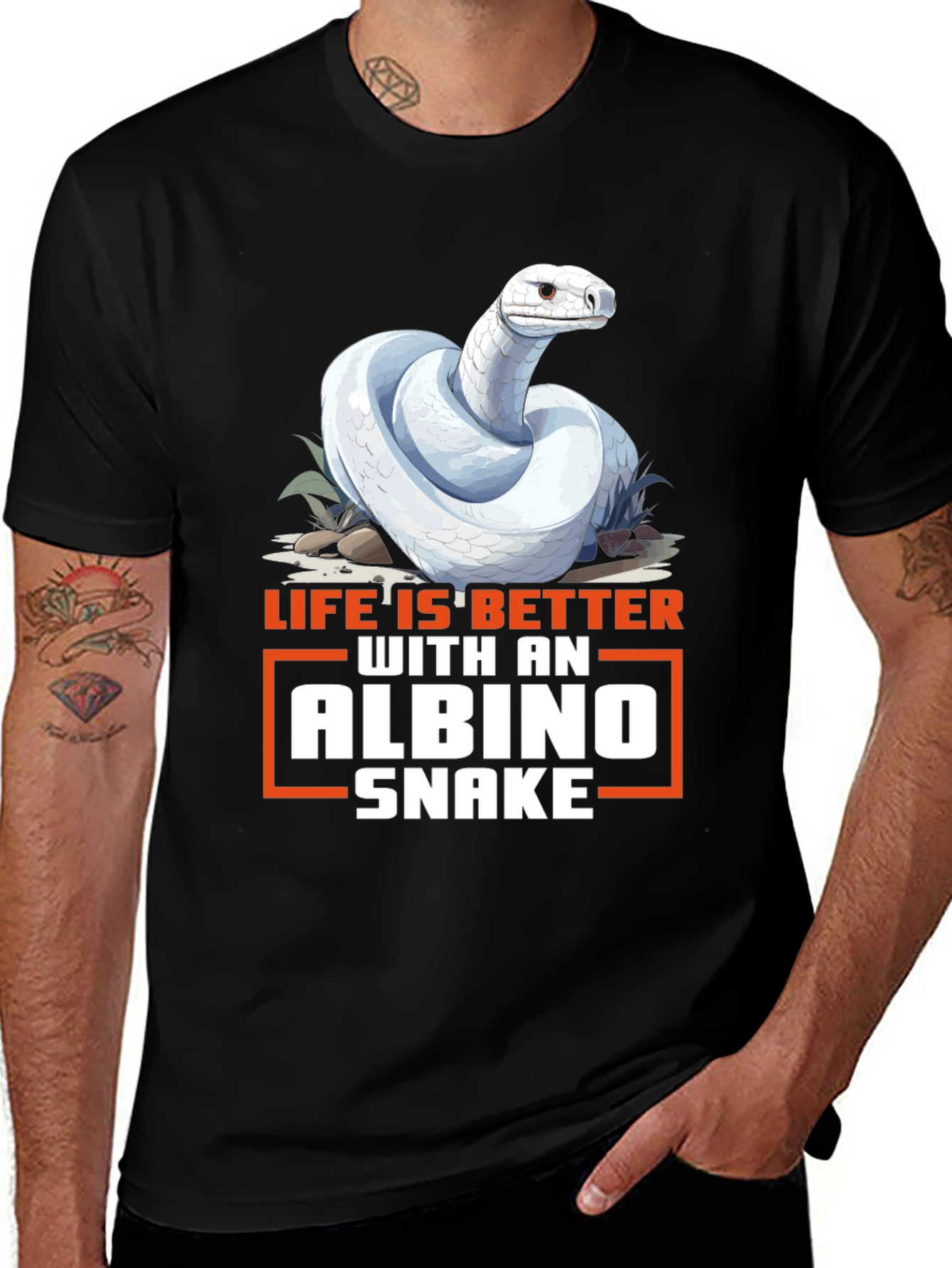 Variant 9 of Albino Snake Graphic T-Shirt