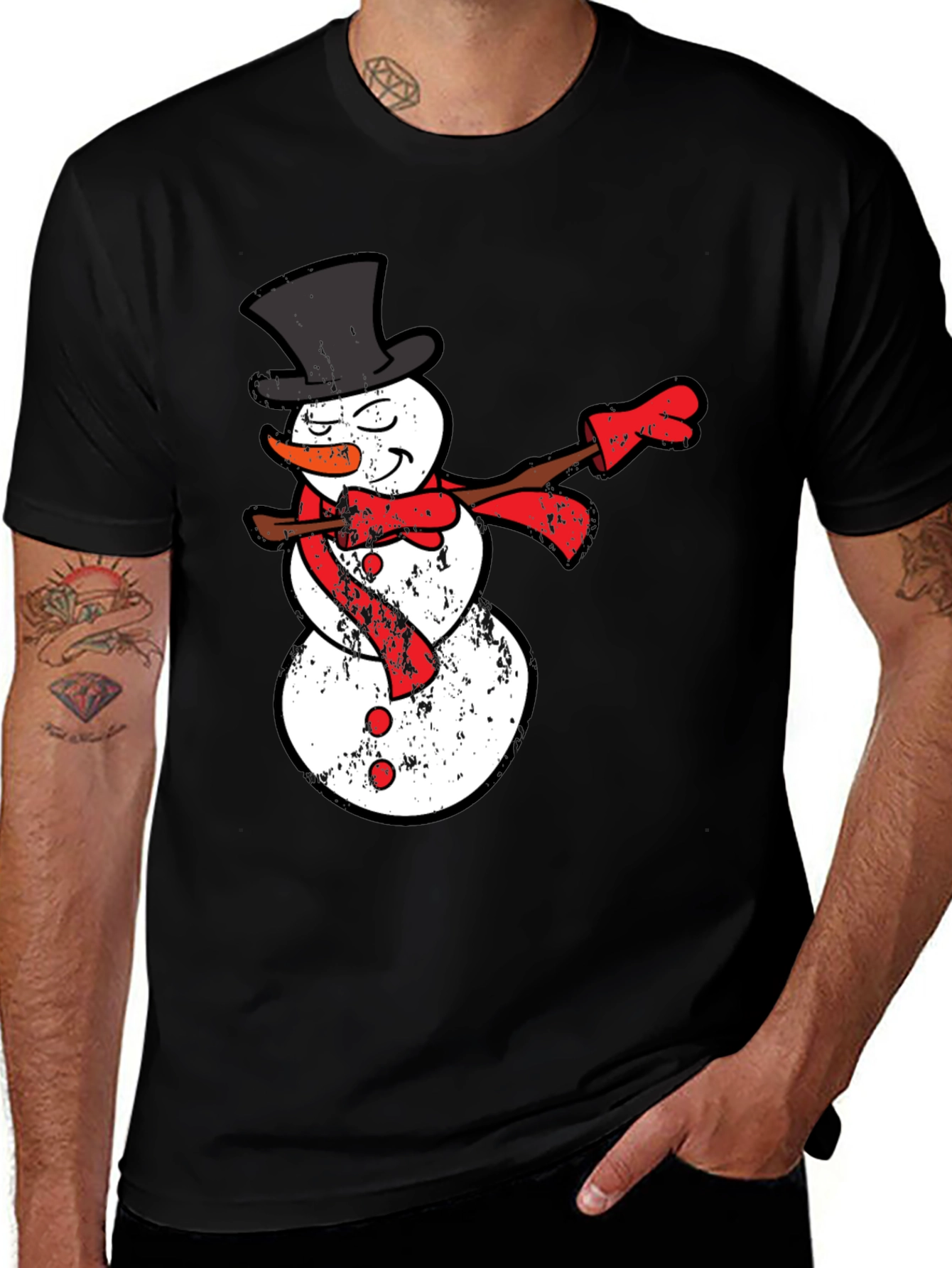 Variant 26 of Dabbing Snowman Graphic Tee - Holiday Humor Shirt
