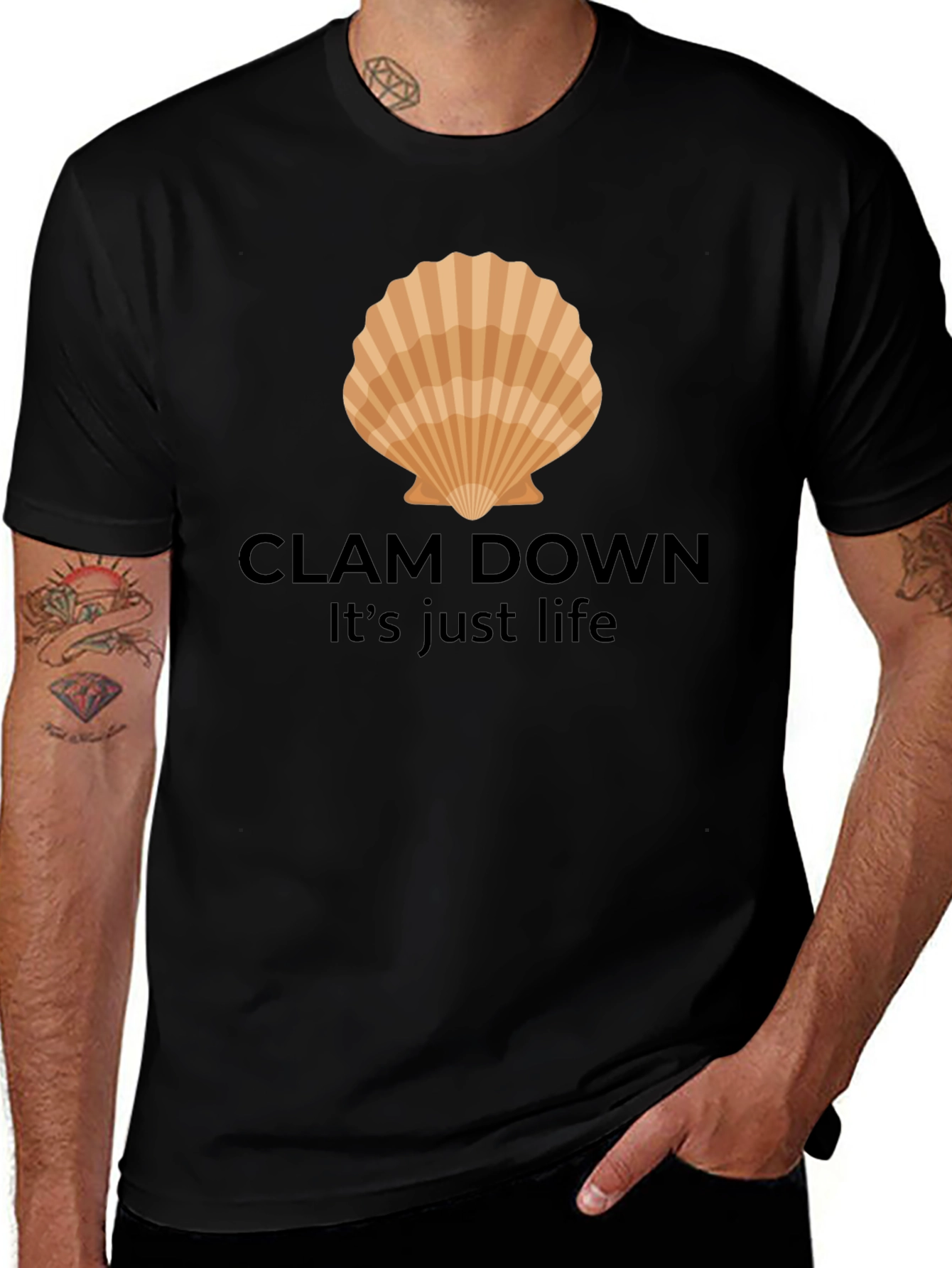 Black Clam Down Graphic T-Shirt main image