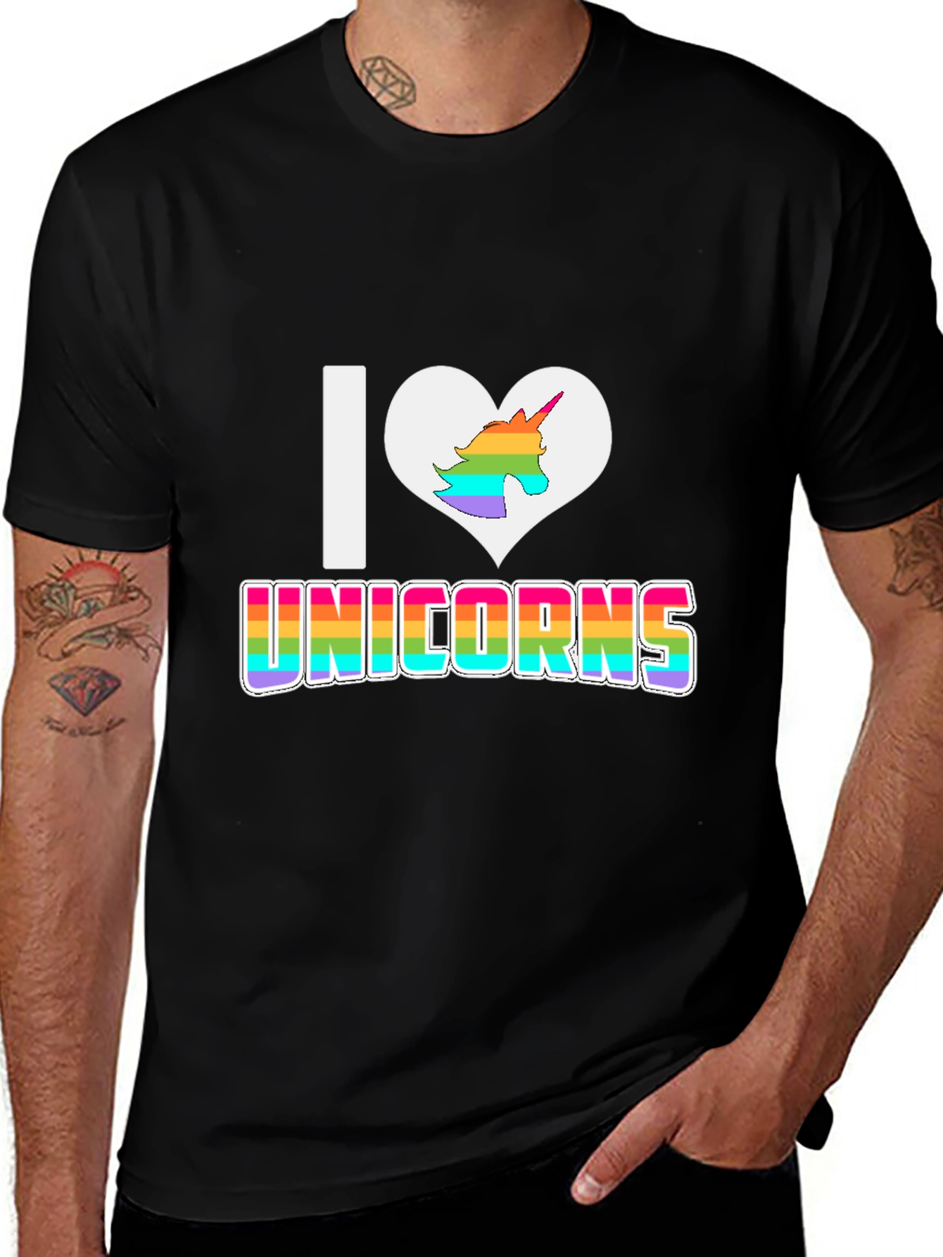 Variant 16 of I Heart Unicorns Rainbow T-Shirt