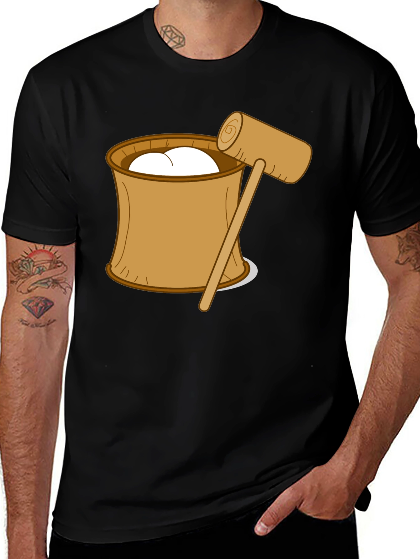 Variant 10 of Mochi Hammer Graphic T-Shirt - Unique Asian Food Design