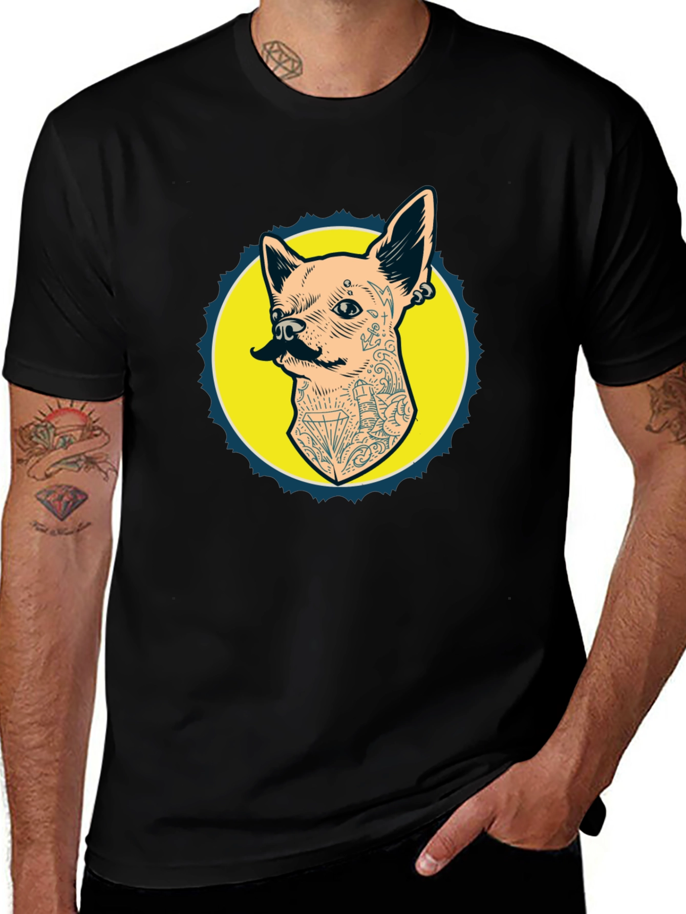 Variant 5 of Tattooed Chihuahua Graphic Tee - Unique Dog Lover's Shirt