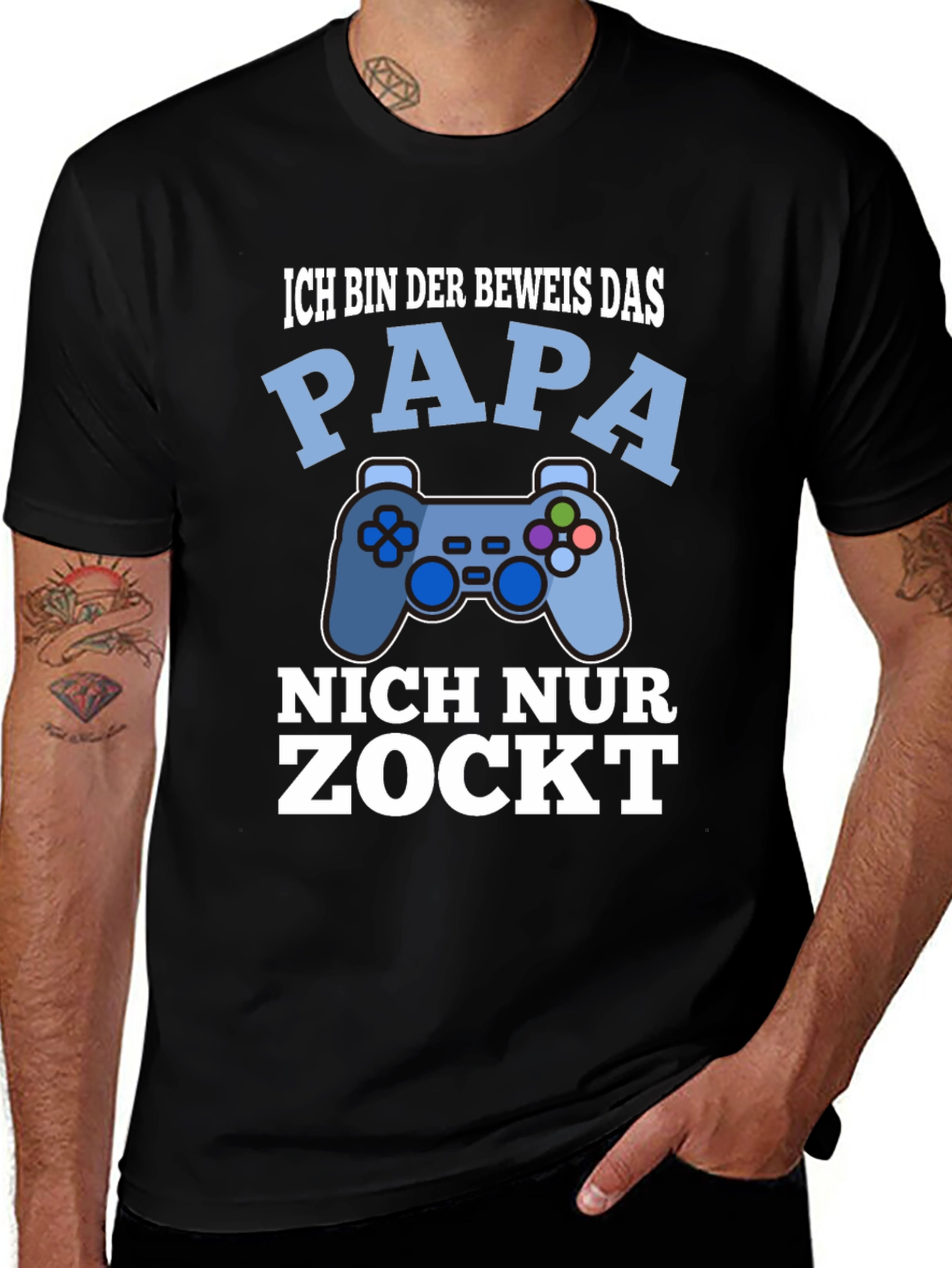 Variant 29 of Funny Gamer Dad T-Shirt - Ich Bin Der Beweis Das Papa Zockt