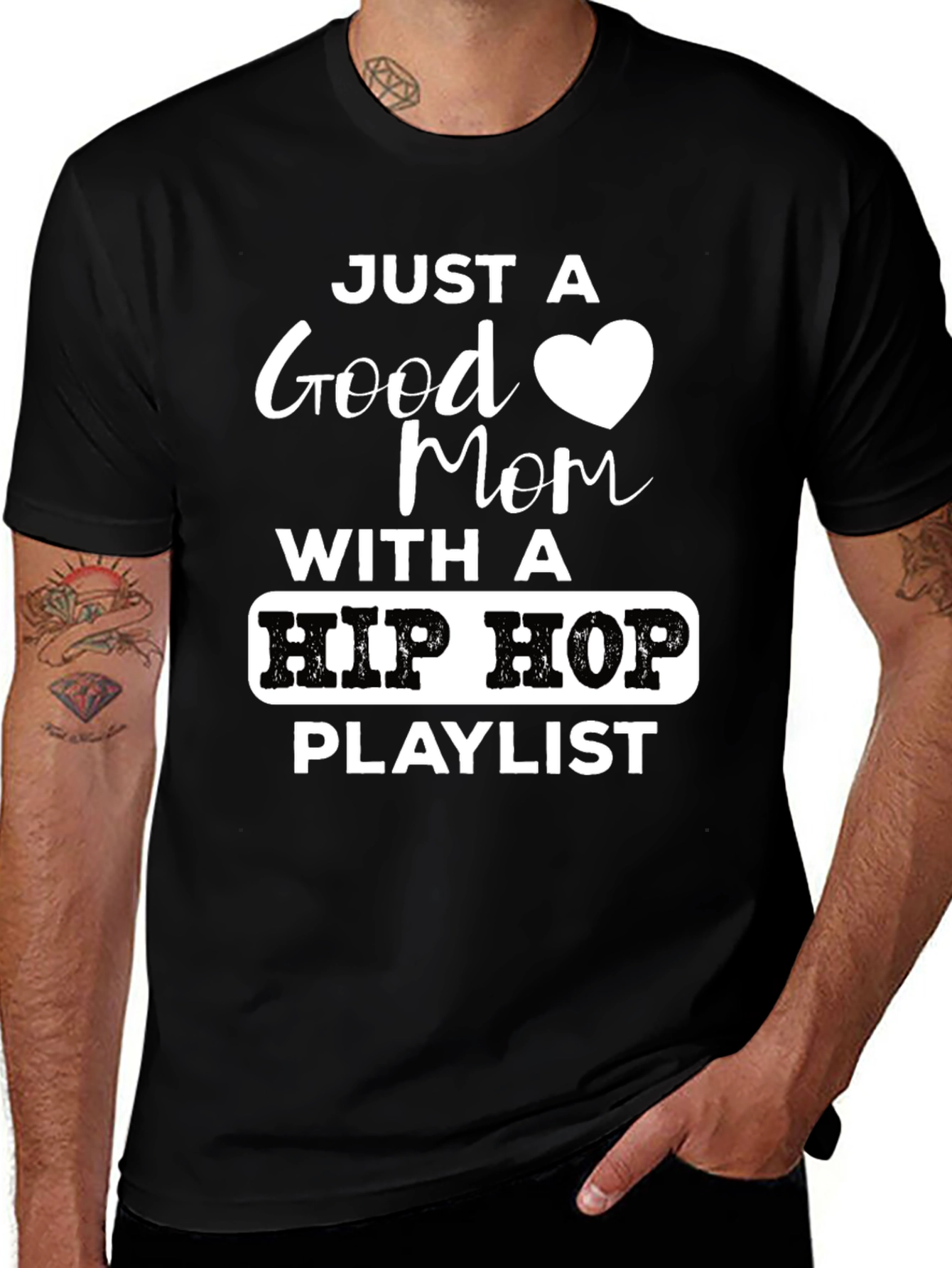 Variant 11 of Just A Good Mom With A Hip Hop Playlist T-Shirt