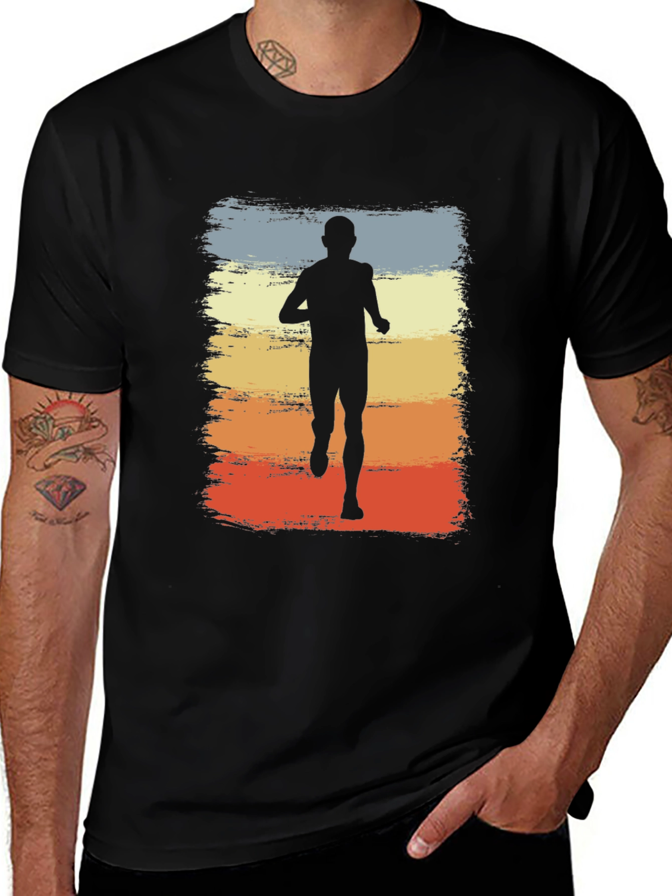 Variant 24 of Runner Silhouette Graphic T-Shirt - Retro Style