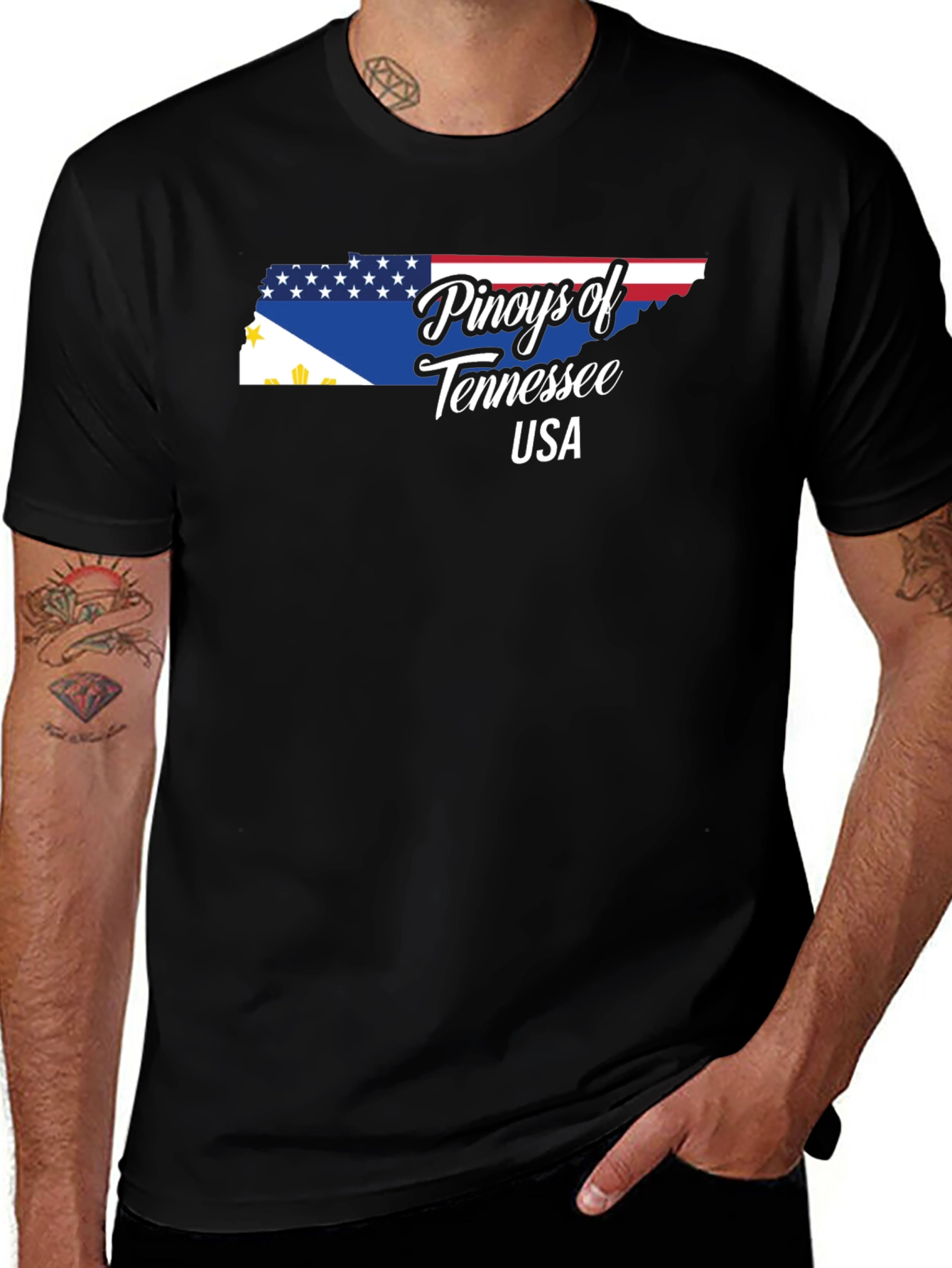 Pinoy of Tennessee USA Black T-Shirt