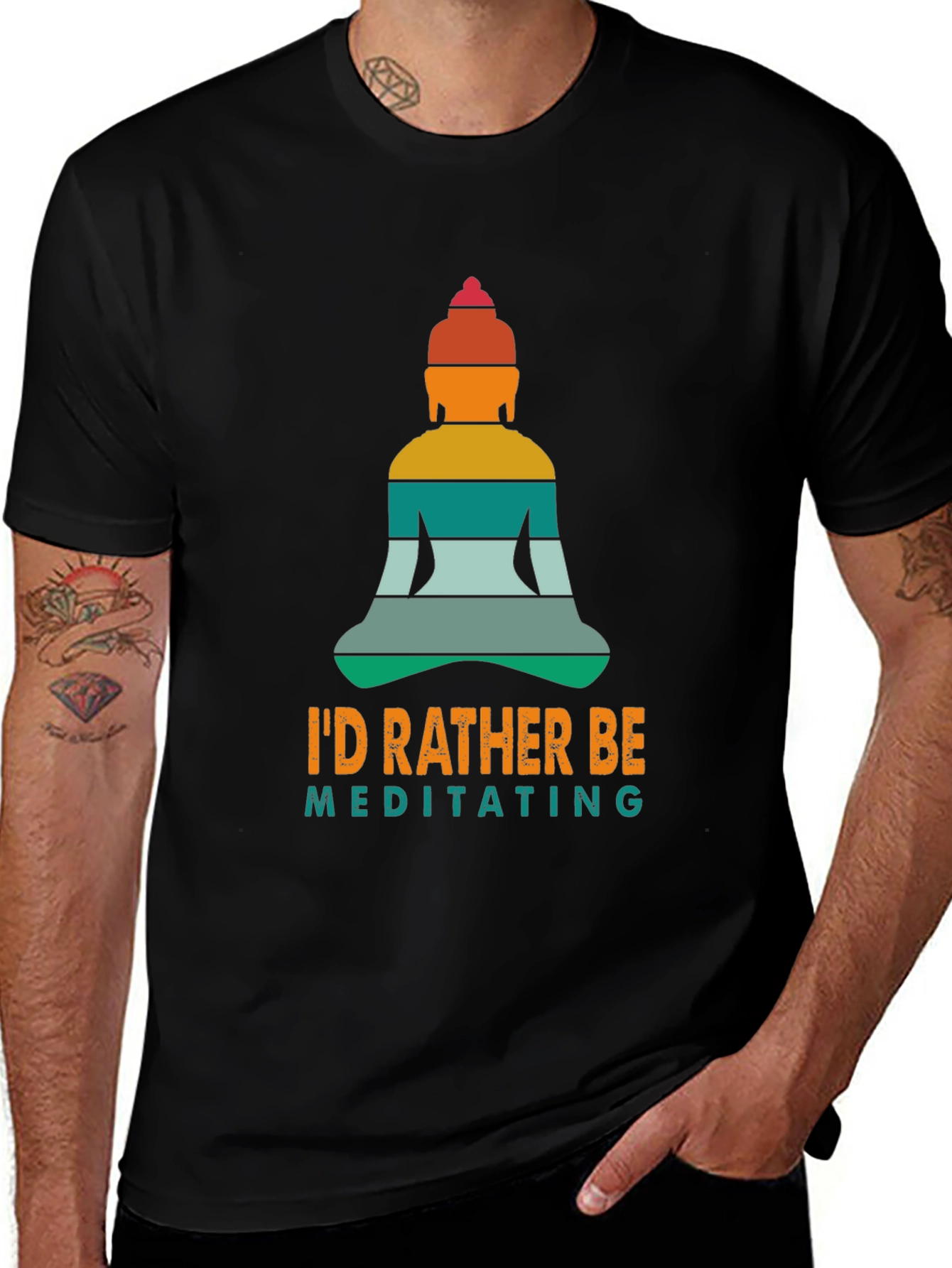 Meditating Buddha T-Shirt - Relaxed Vibe