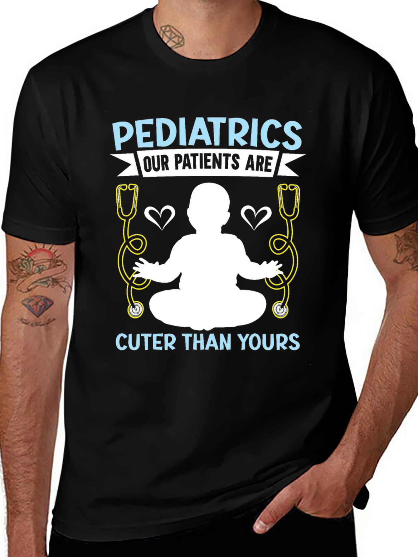 Variant 27 of Pediatrics: Cutest Patients T-Shirt - Doctor, Baby