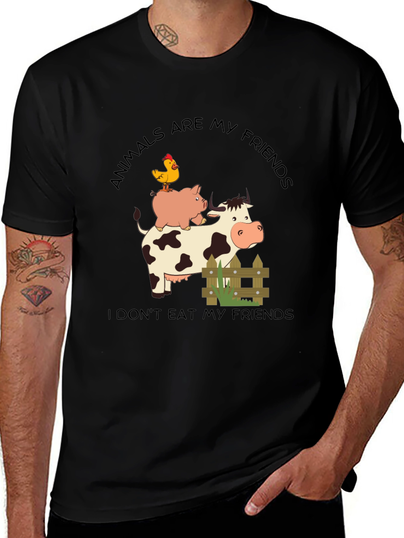 Variant 21 of Animals Are My Friends Vegan T-Shirt