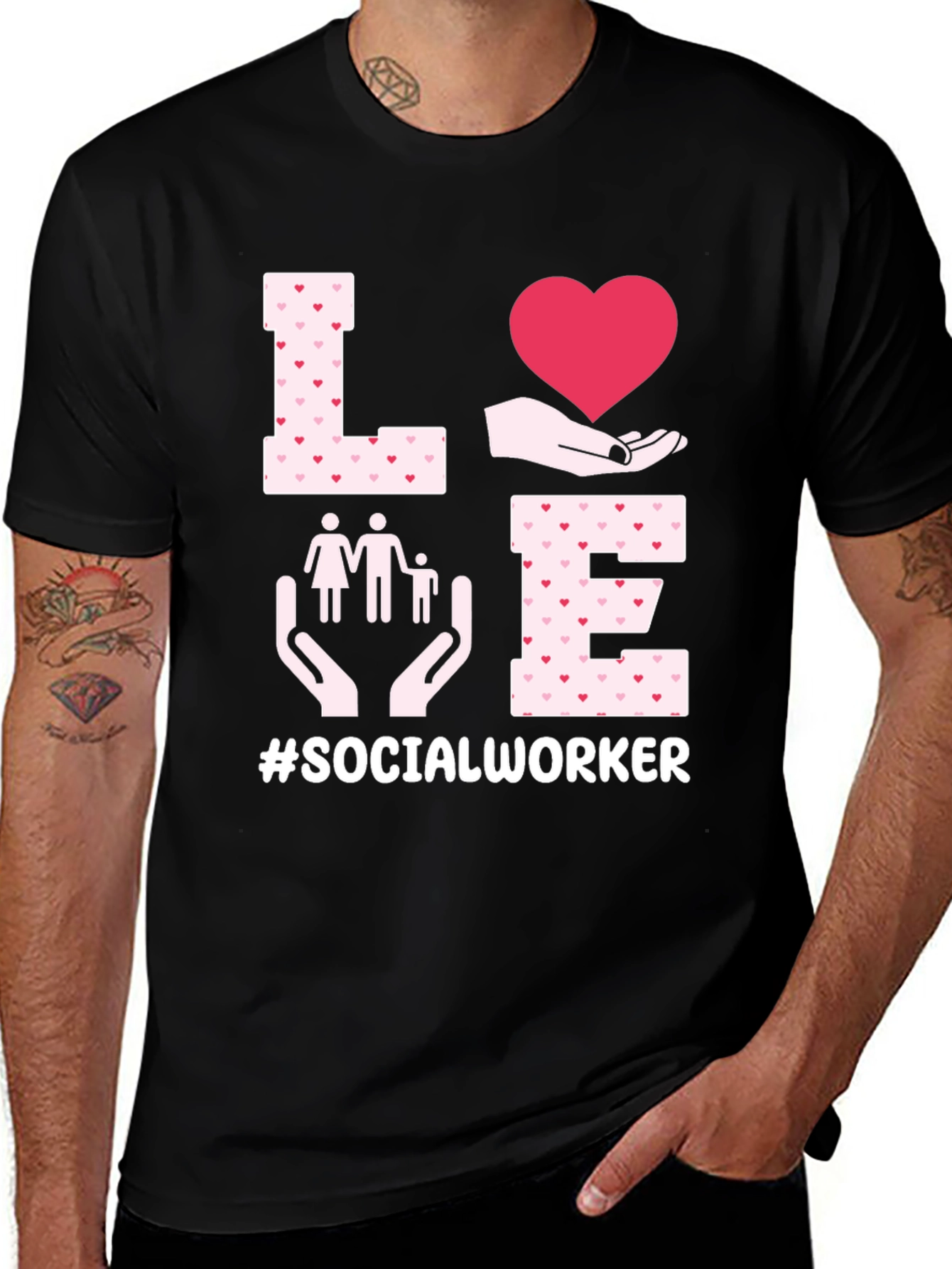 Variant 30 of Love Social Worker Graphic Tee