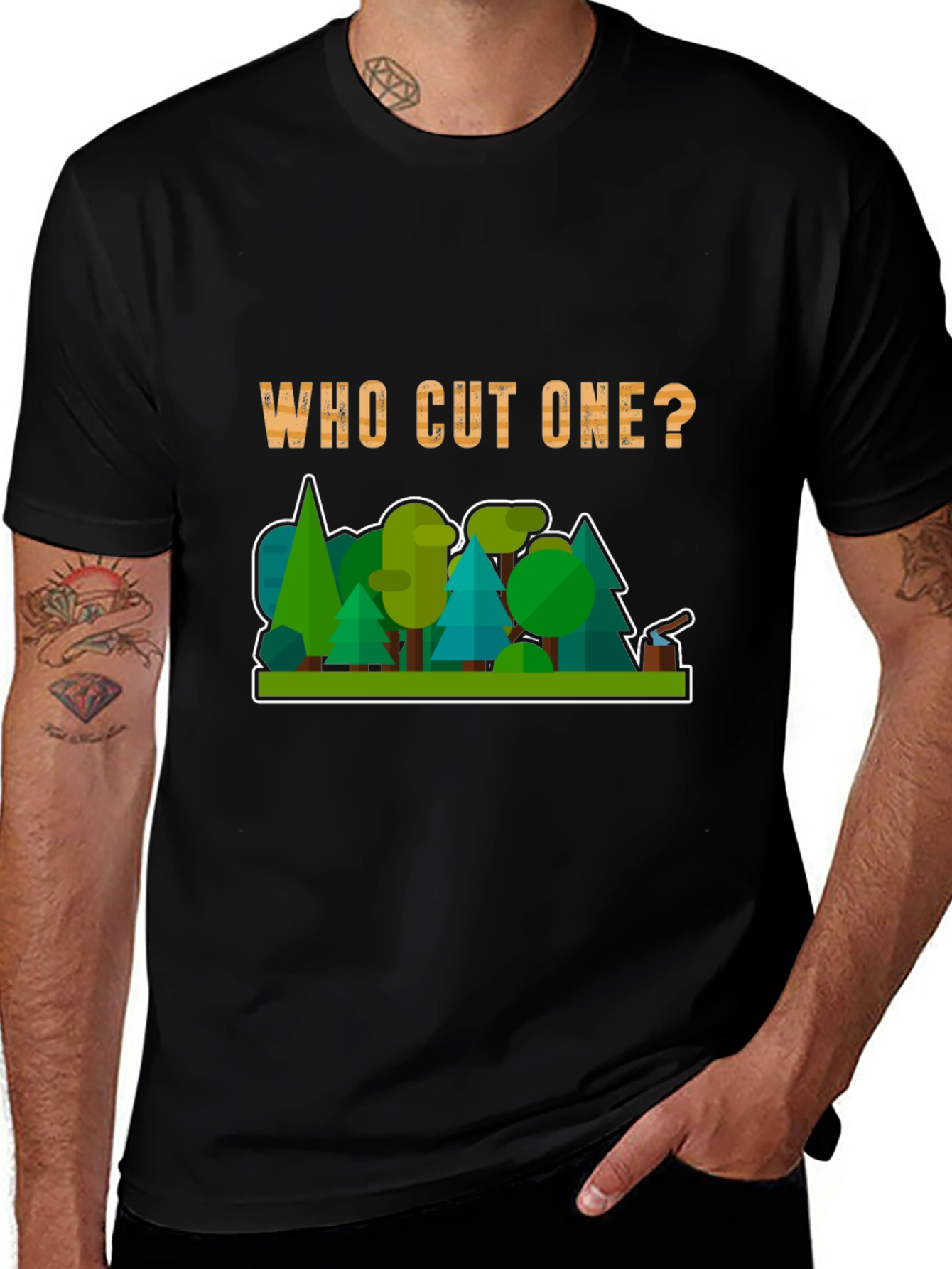 Variant 8 of Who Cut One? Funny Lumberjack T-Shirt