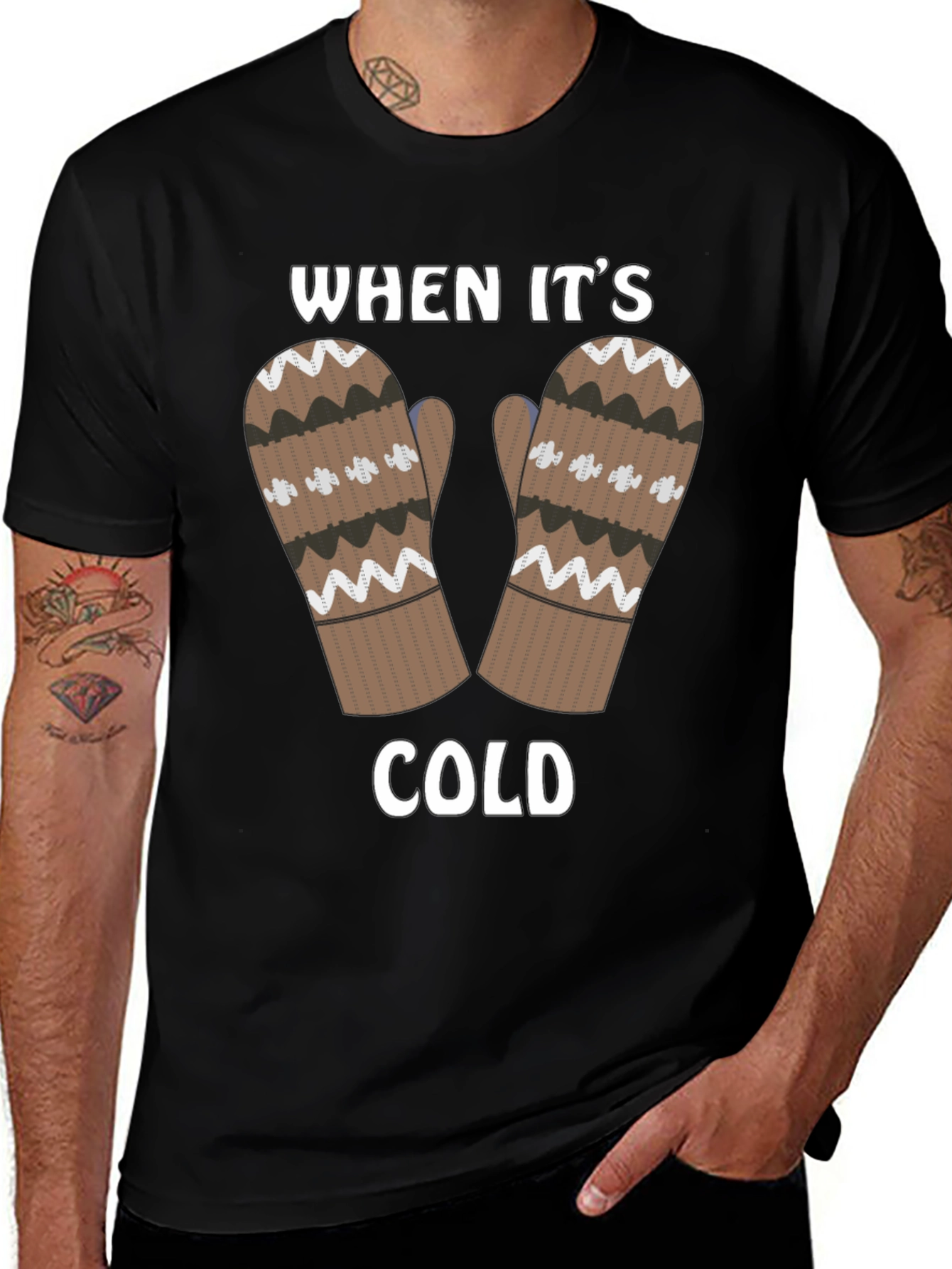 Variant 29 of Winter Mittens T-Shirt - When It's Cold