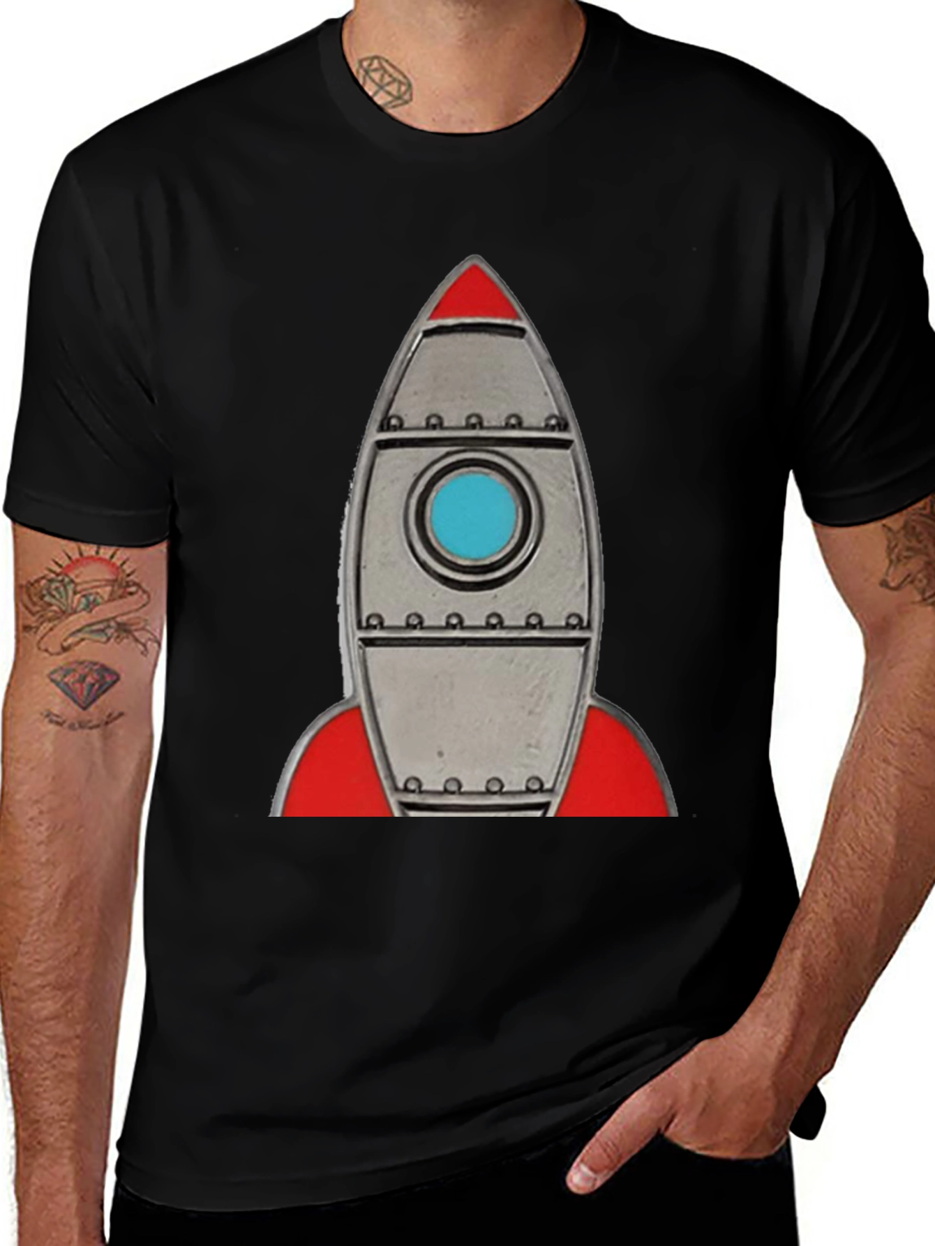 Variant 25 of Retro Rocket T-Shirt - Space Adventure Tee
