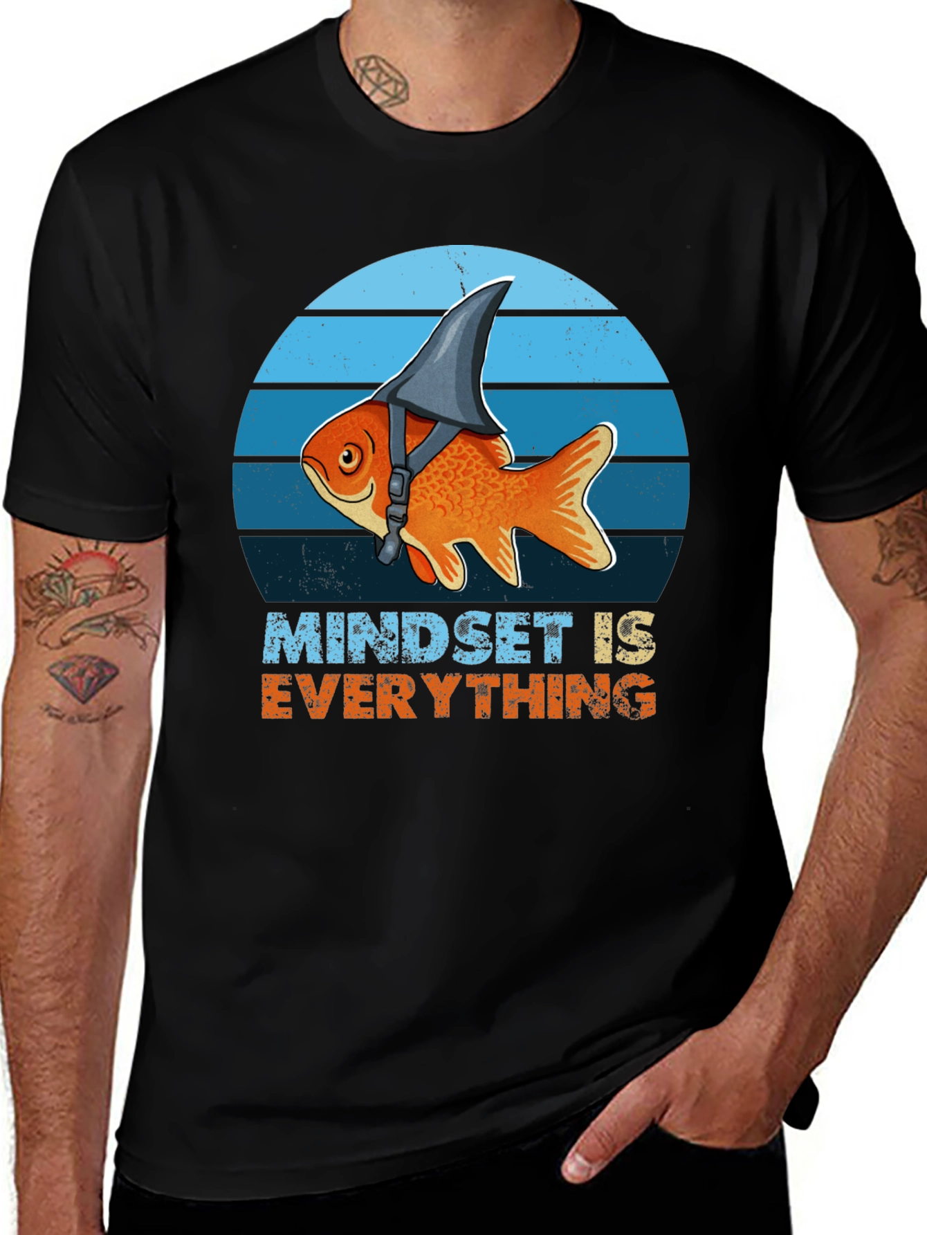 Variant 14 of Mindset Is Everything Goldfish Shark Fin Graphic T-Shirt