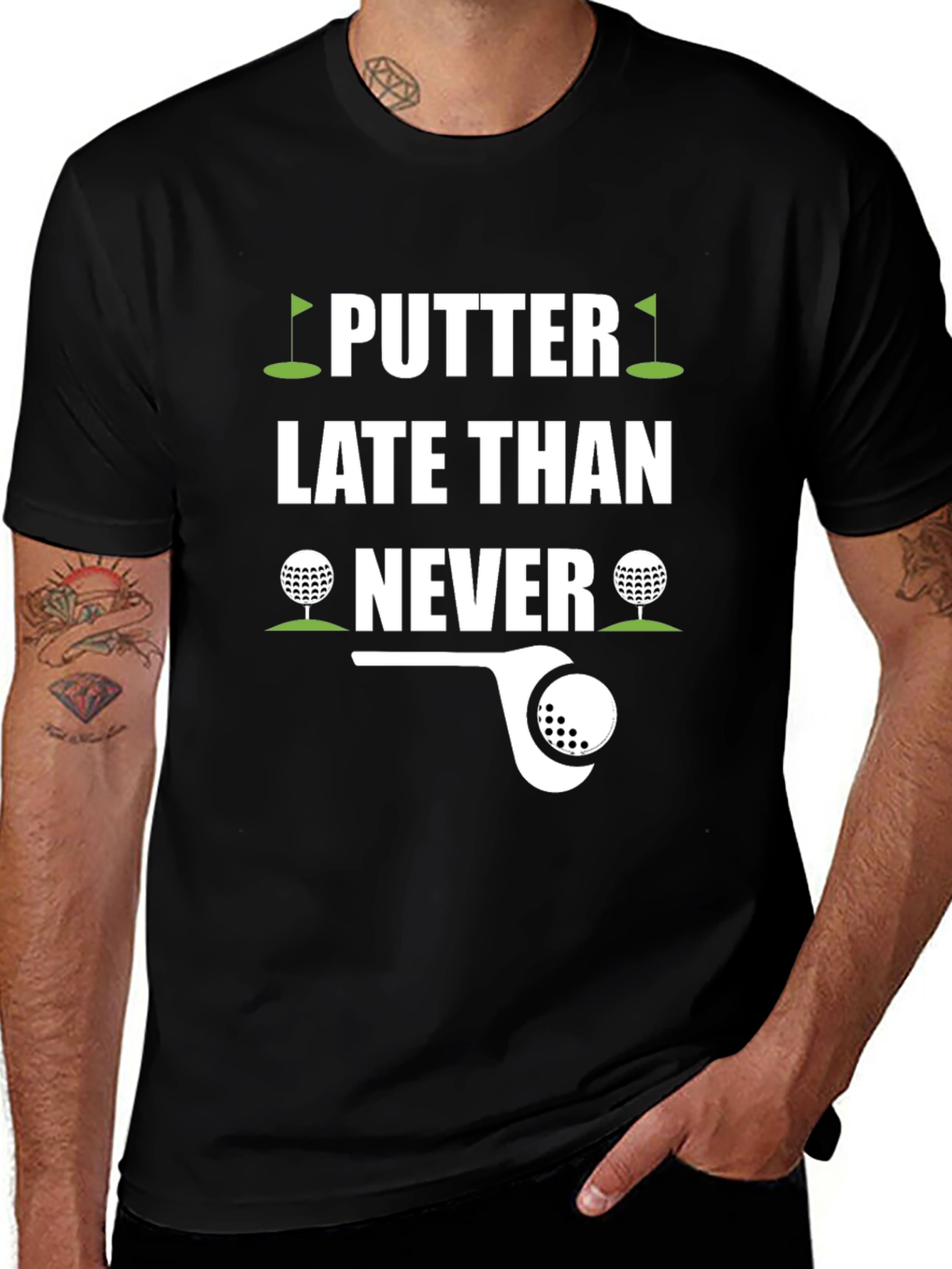 Variant 2 of Putter Late Than Never Golf T-Shirt