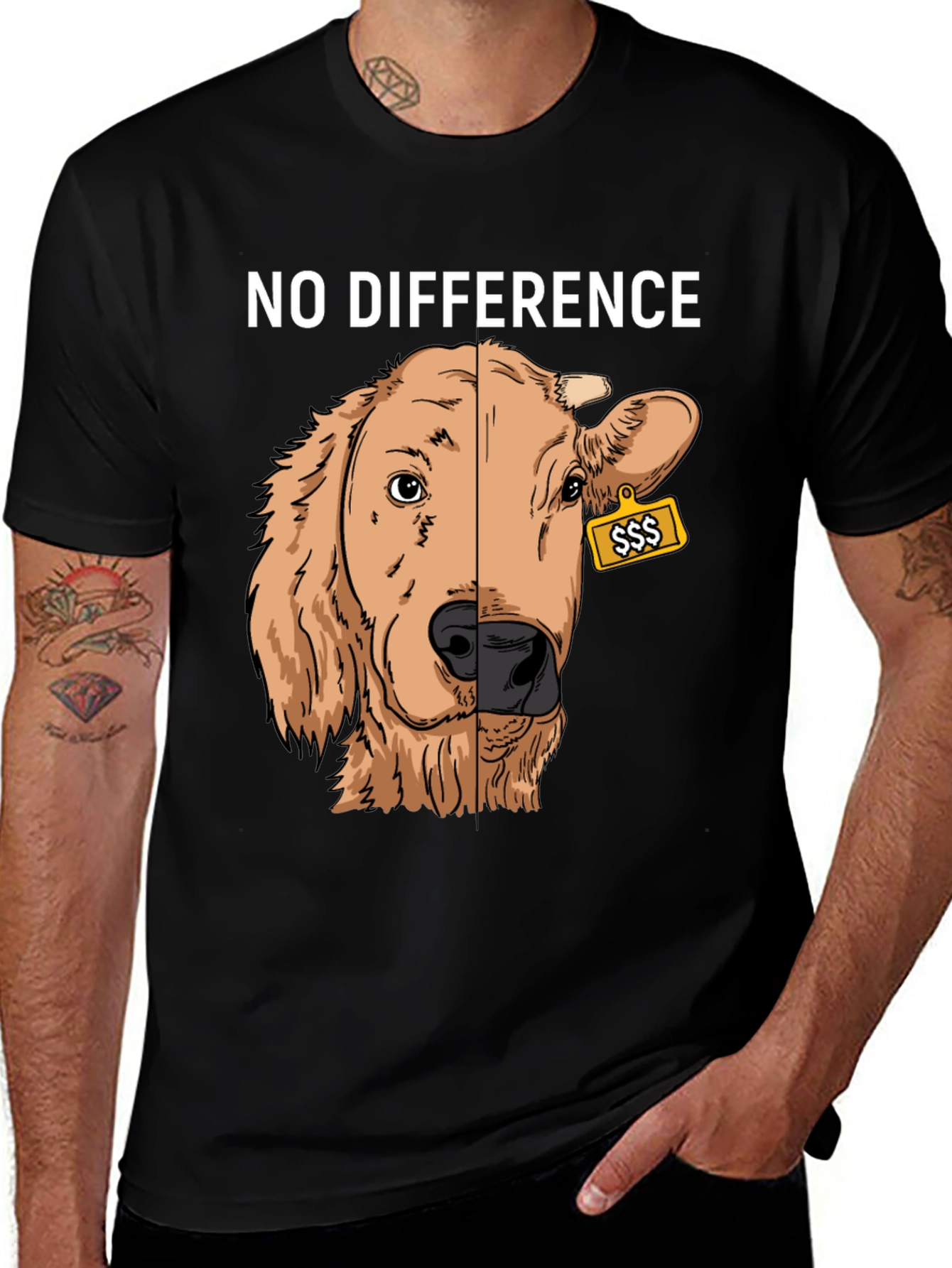 Variant 22 of No Difference T-Shirt - Dog and Cow Graphic Tee