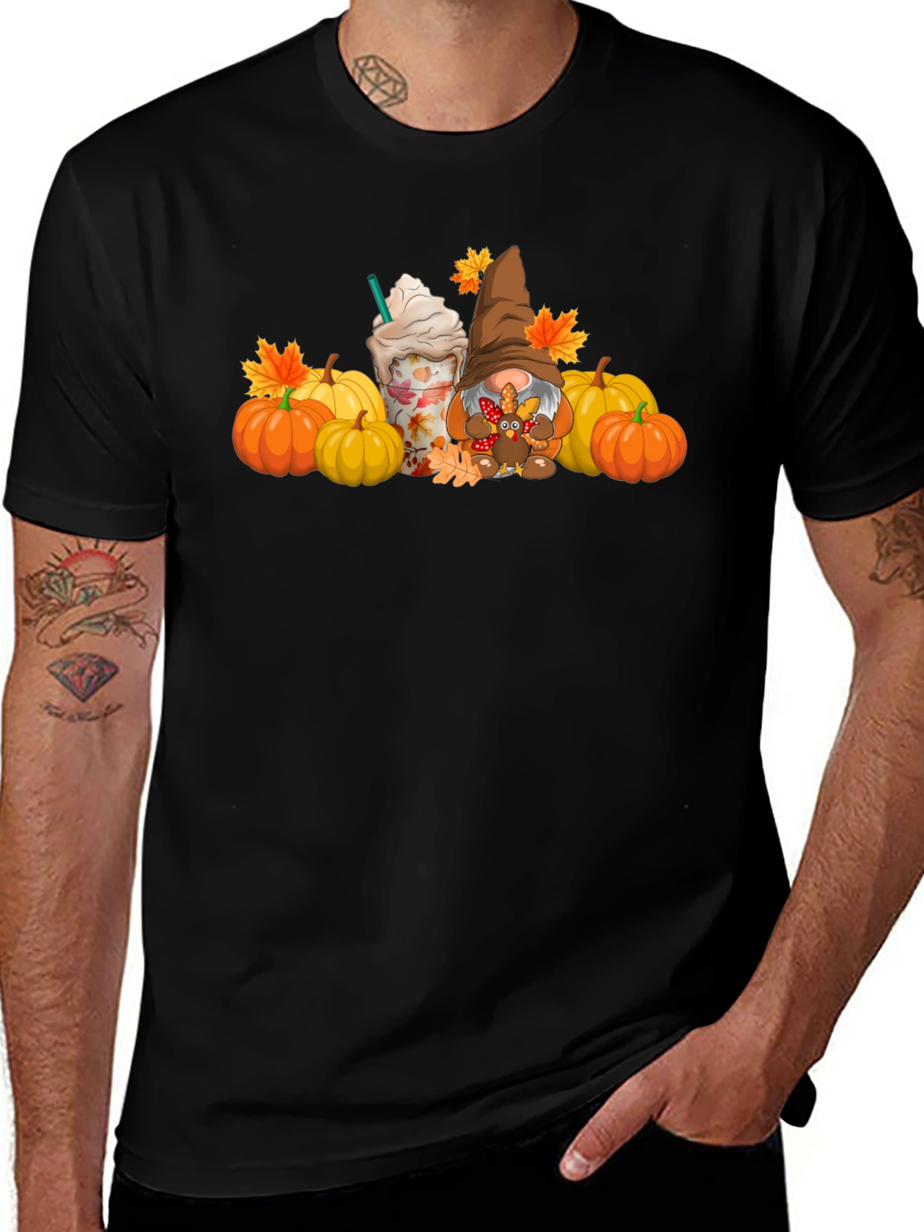 Variant 18 of Autumn Gnome T-Shirt - Pumpkin Spice Design