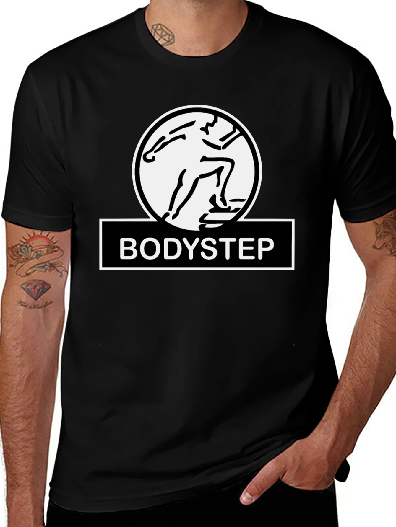 Bodystep Black T-Shirt Fitness Training Graphic Tee