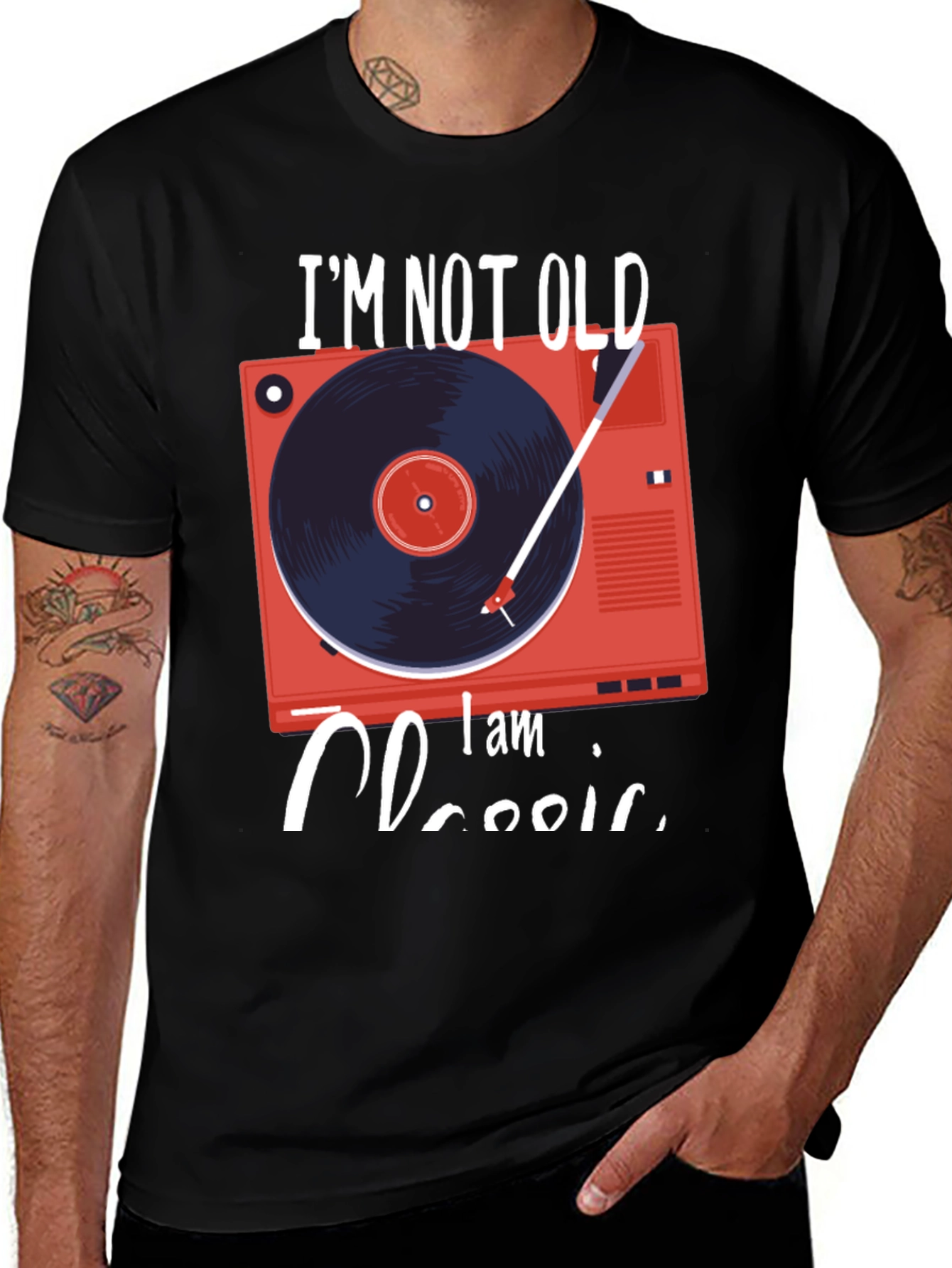 Variant 14 of Classic Vinyl Record Player Graphic Tee
