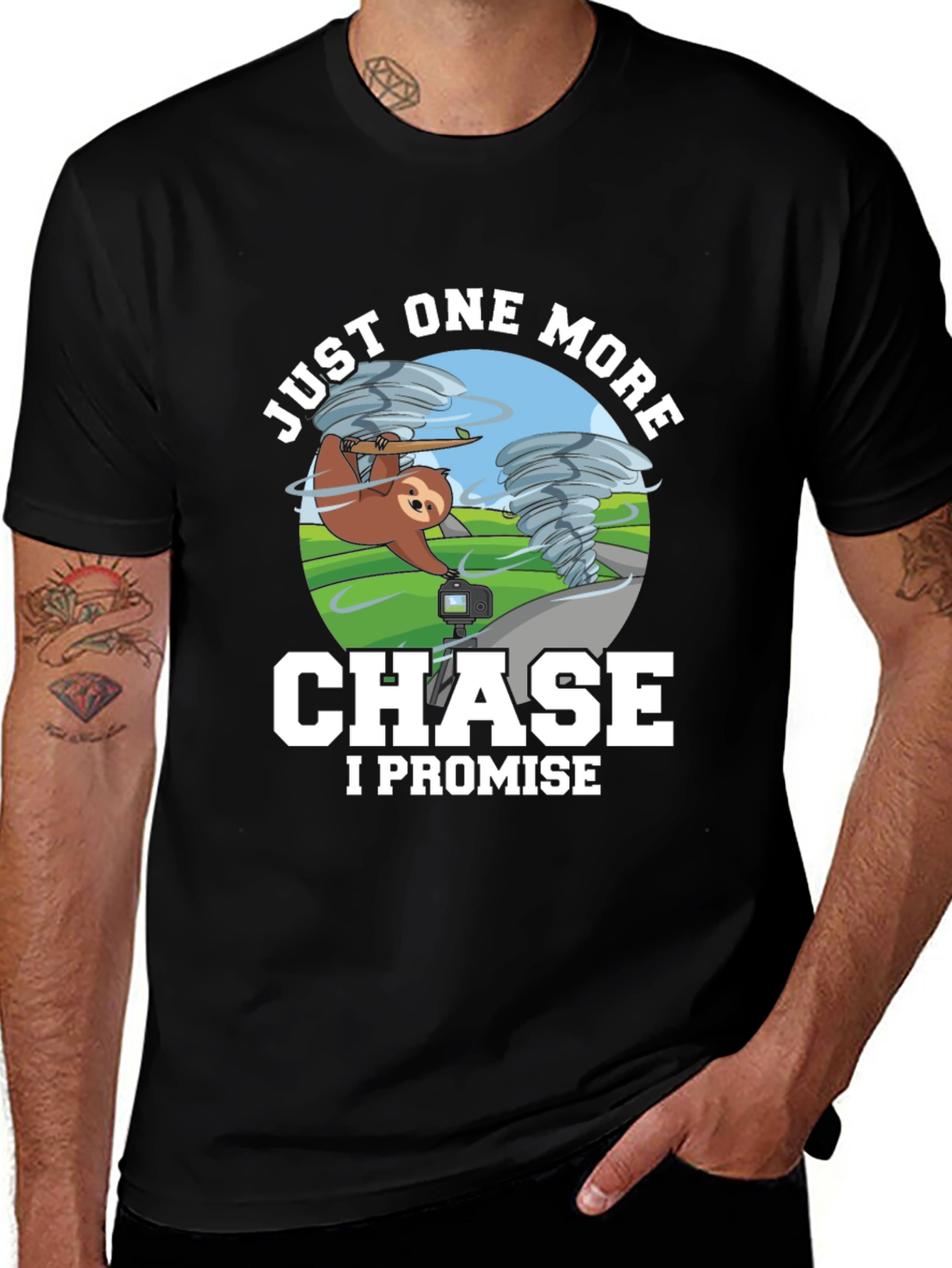Funny Sloth Tornado Chase T-Shirt