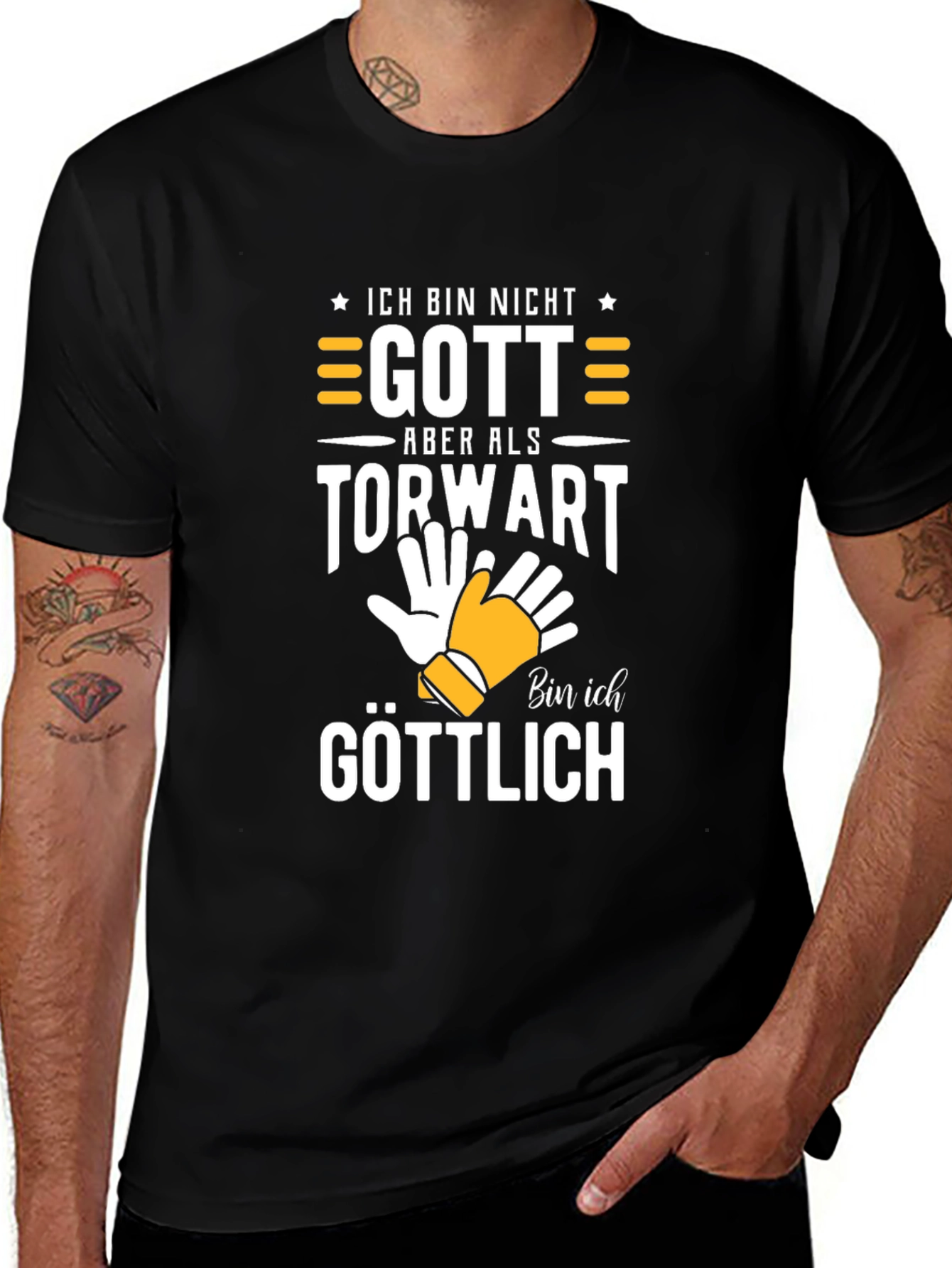 Variant 24 of Ich Bin Nicht Gott T-Shirt - Goalie Humor Tee
