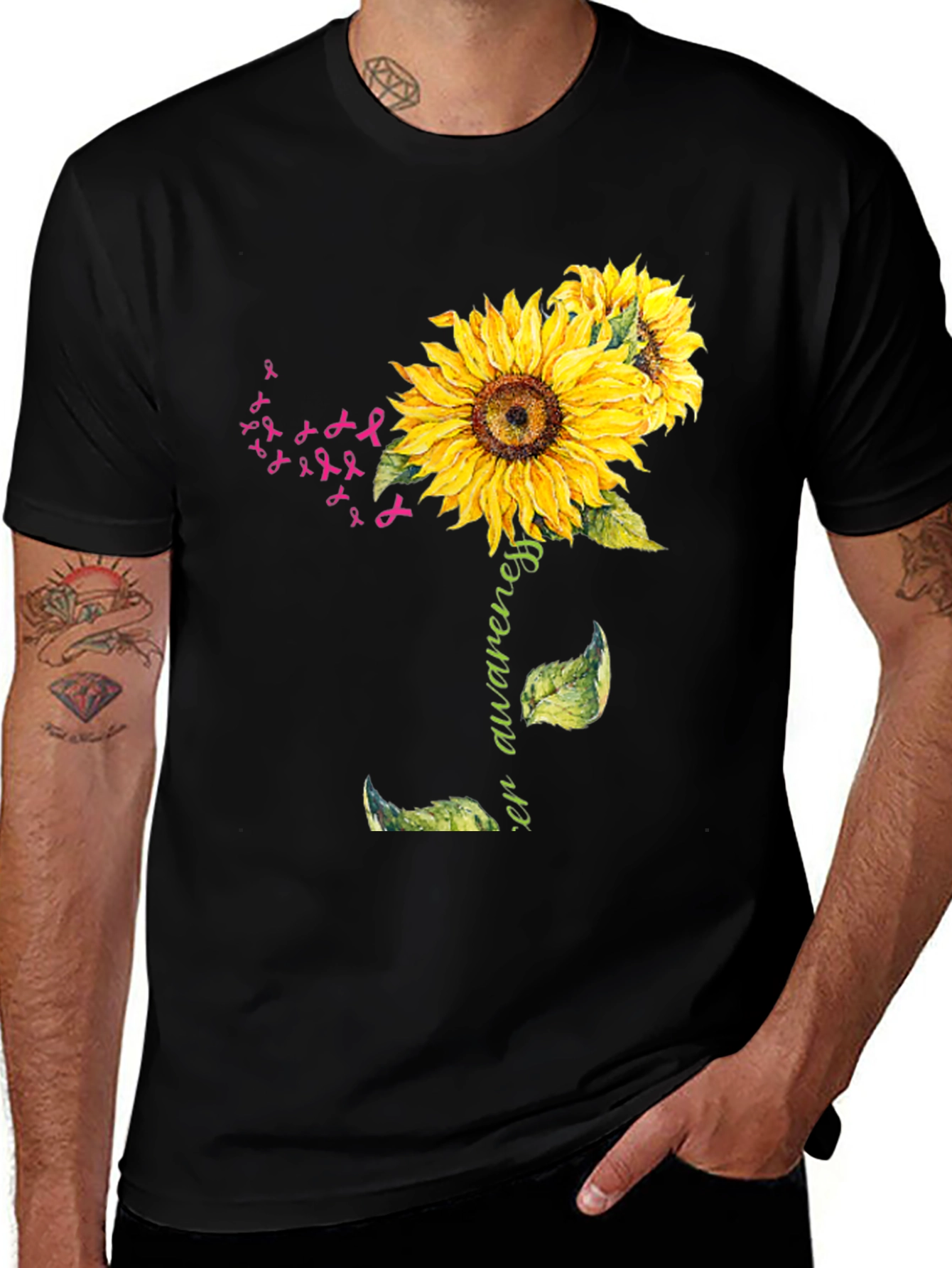 Variant 7 of Sunflower Breast Cancer Awareness T-Shirt