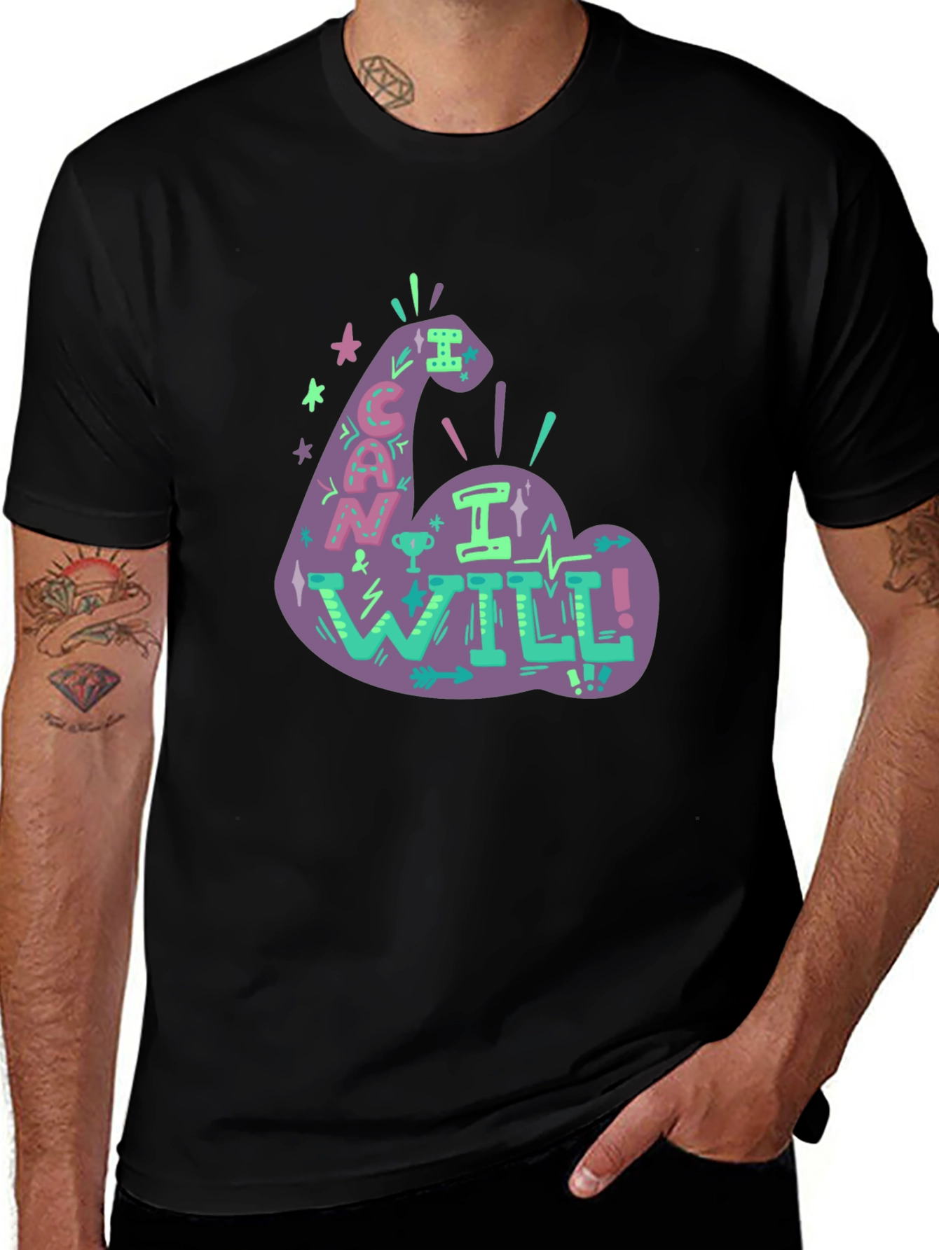Motivational Graphic Tee - I Can I Will