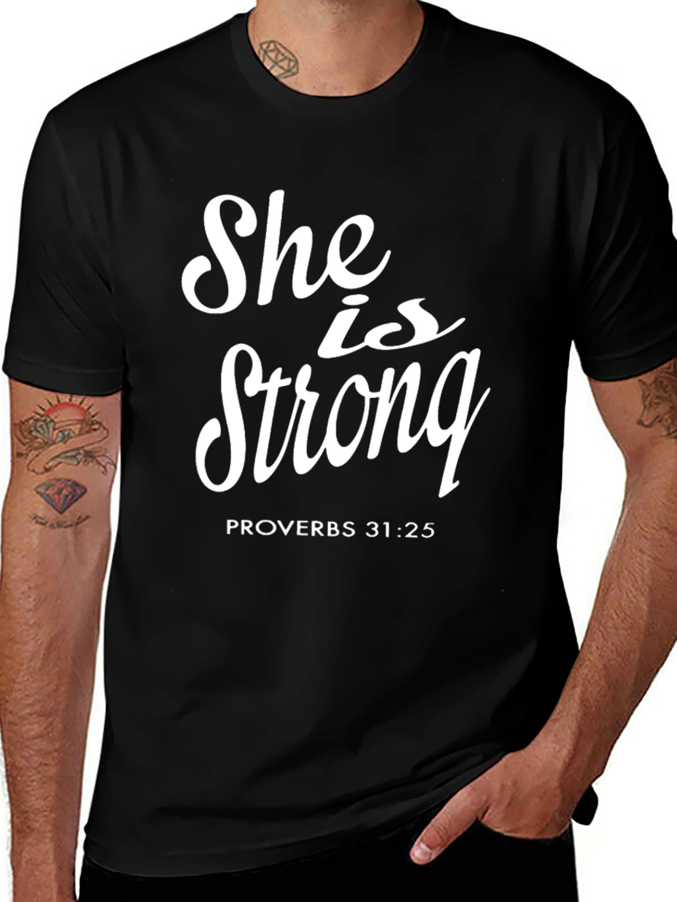 Variant 29 of She is Strong Proverbs 31:25 Graphic T-Shirt